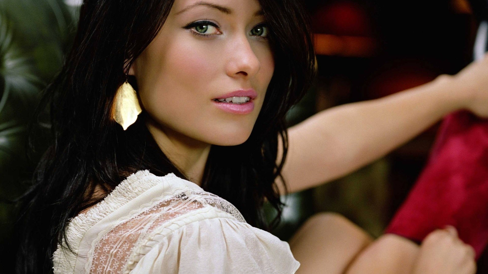 1920x1080 Download now full hd wallpaper olivia wilde natural green eyes pensive  actress ...