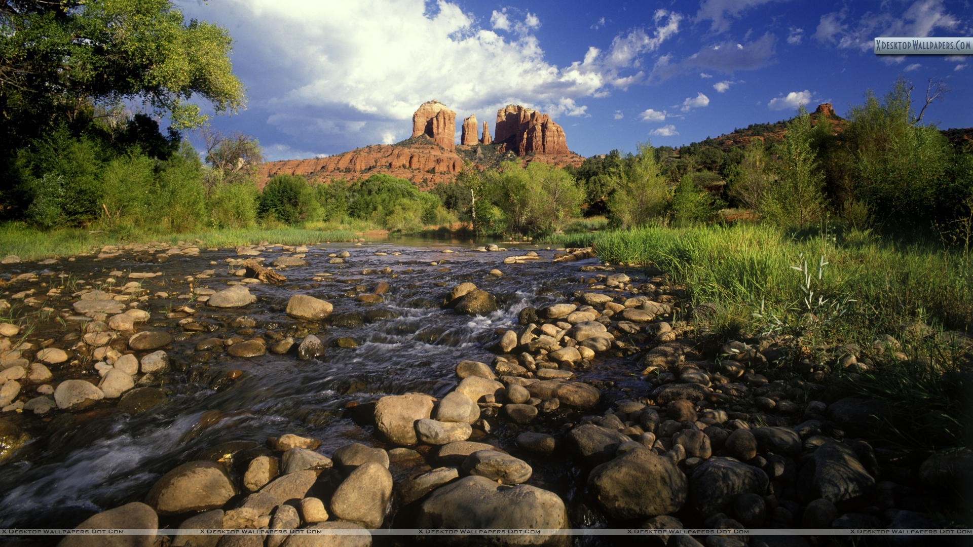 1920x1080 Cathedral Rock and Red Rock Crossing, Sedona, Arizona Wallpaper