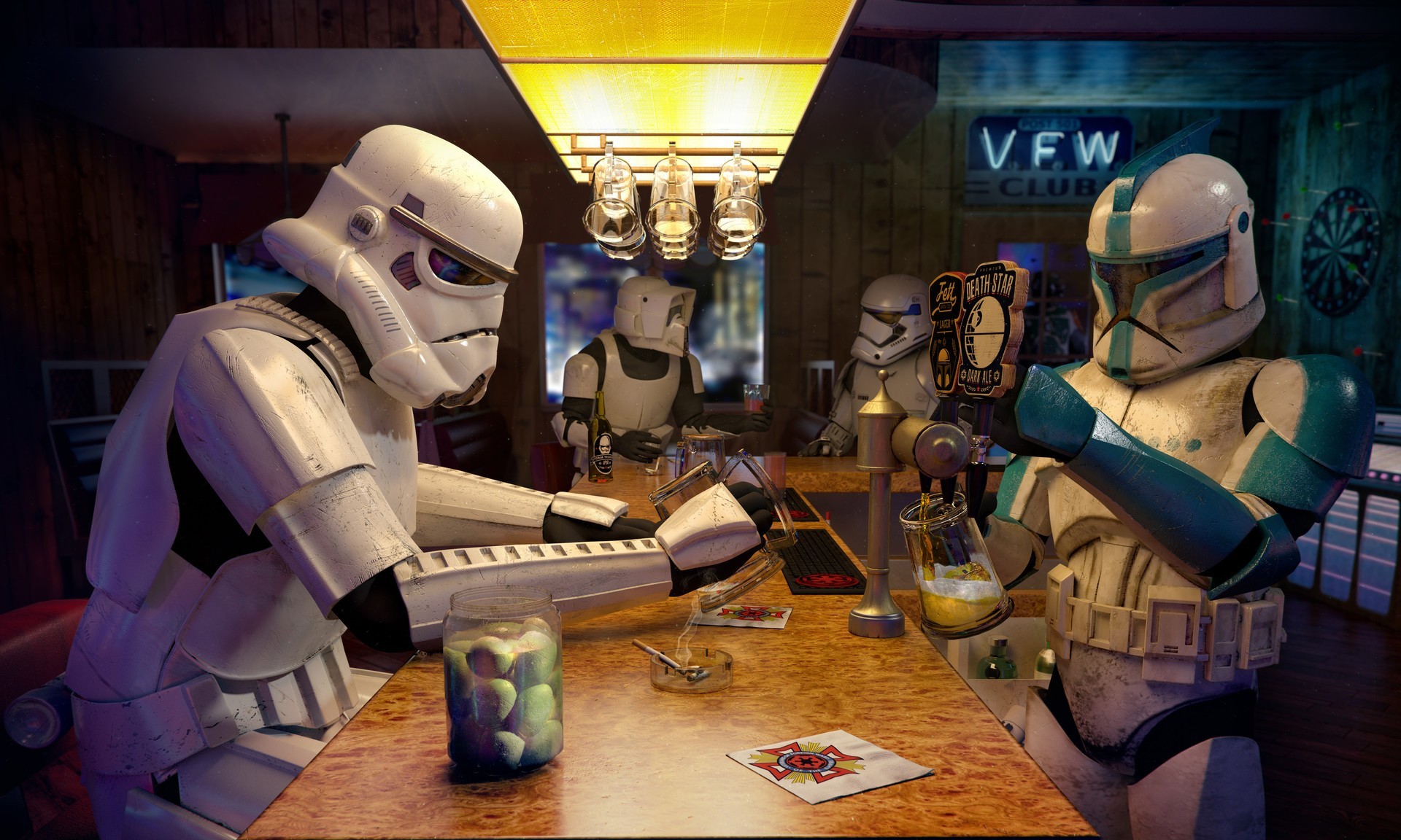 1920x1152 General  stormtrooper clone trooper scout trooper bar Star Wars