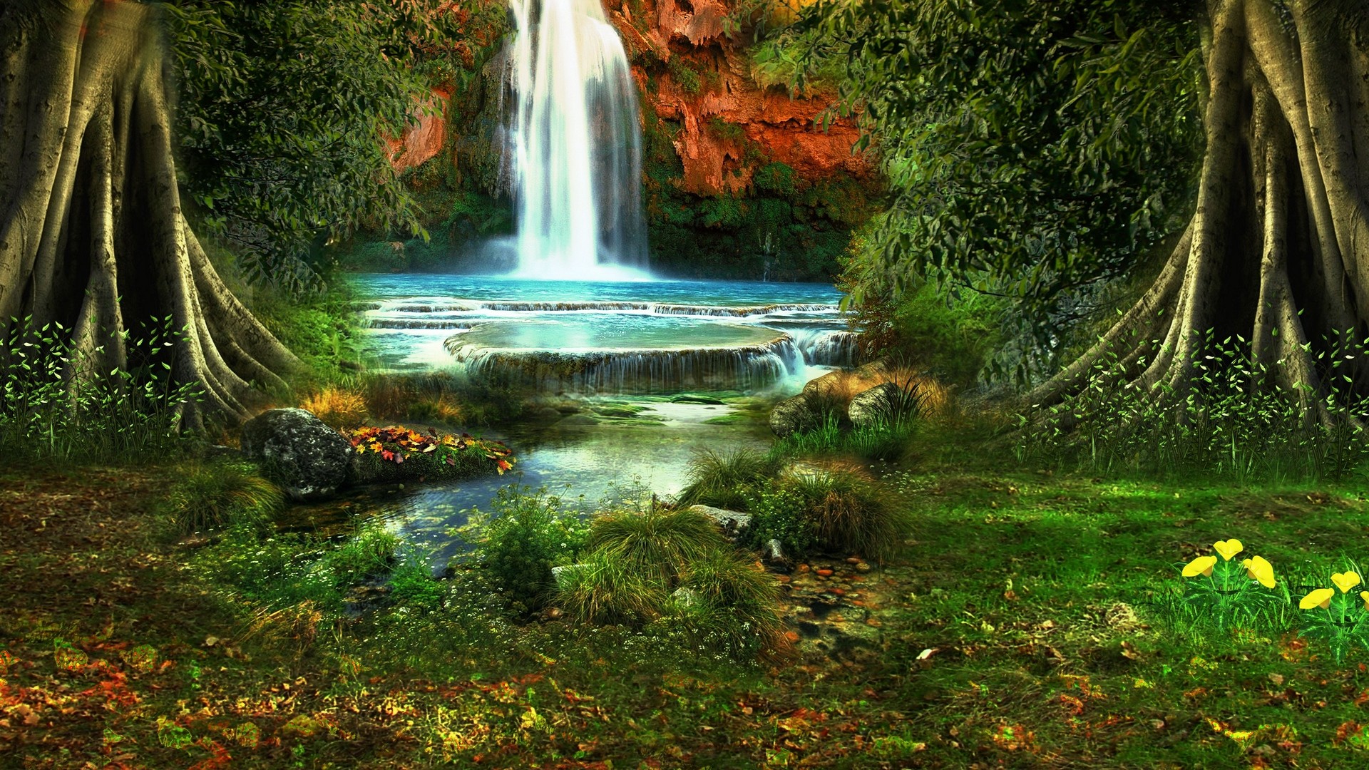 Waterfall full hd hdtv fhd 1080p wallpapers hd desktop backgrounds  1920x1080 images and pictures