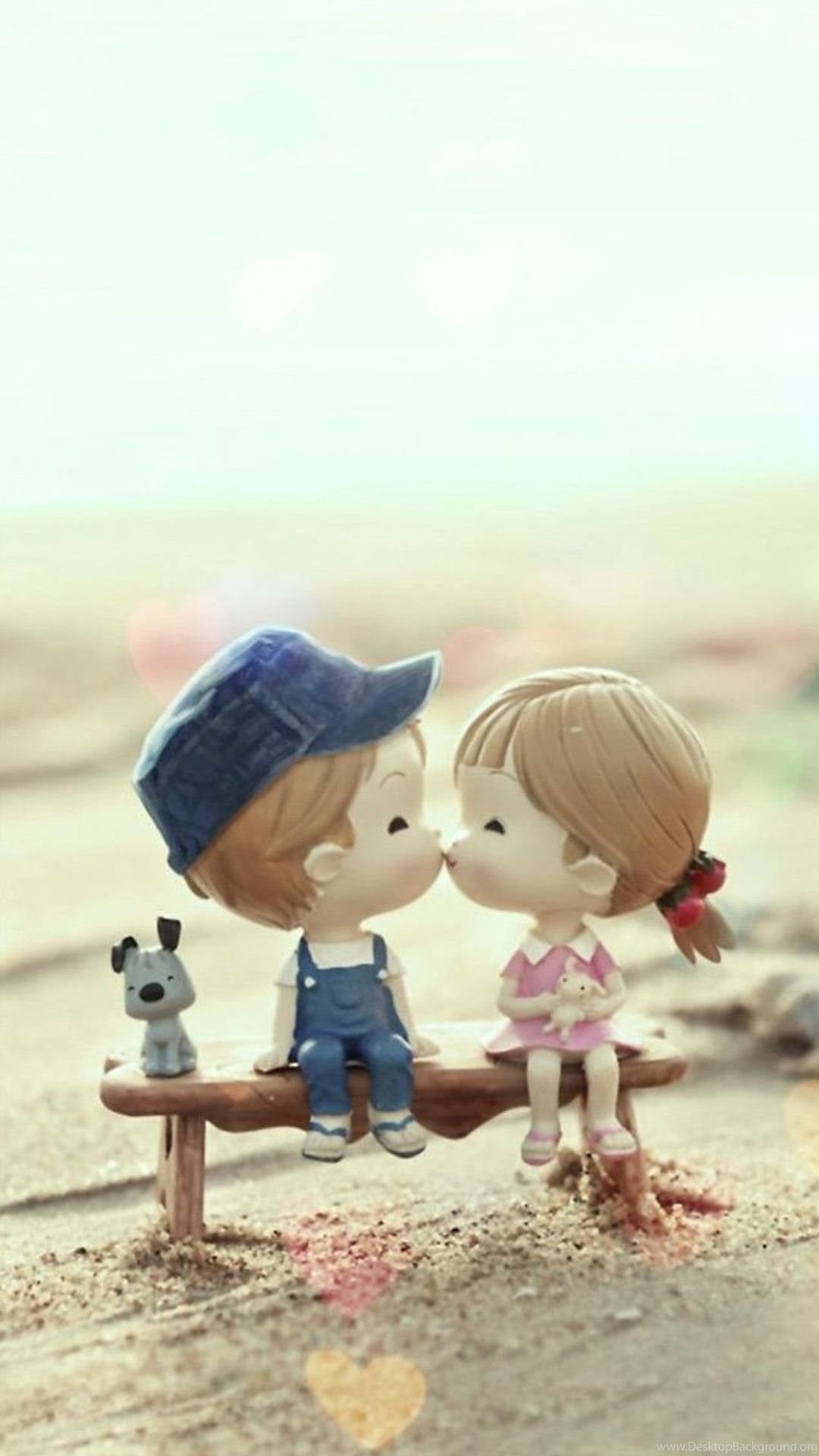 1080x1920 Cute Cartoon Kissing Couple iPhone 6 Wallpapers Download Desktop Background