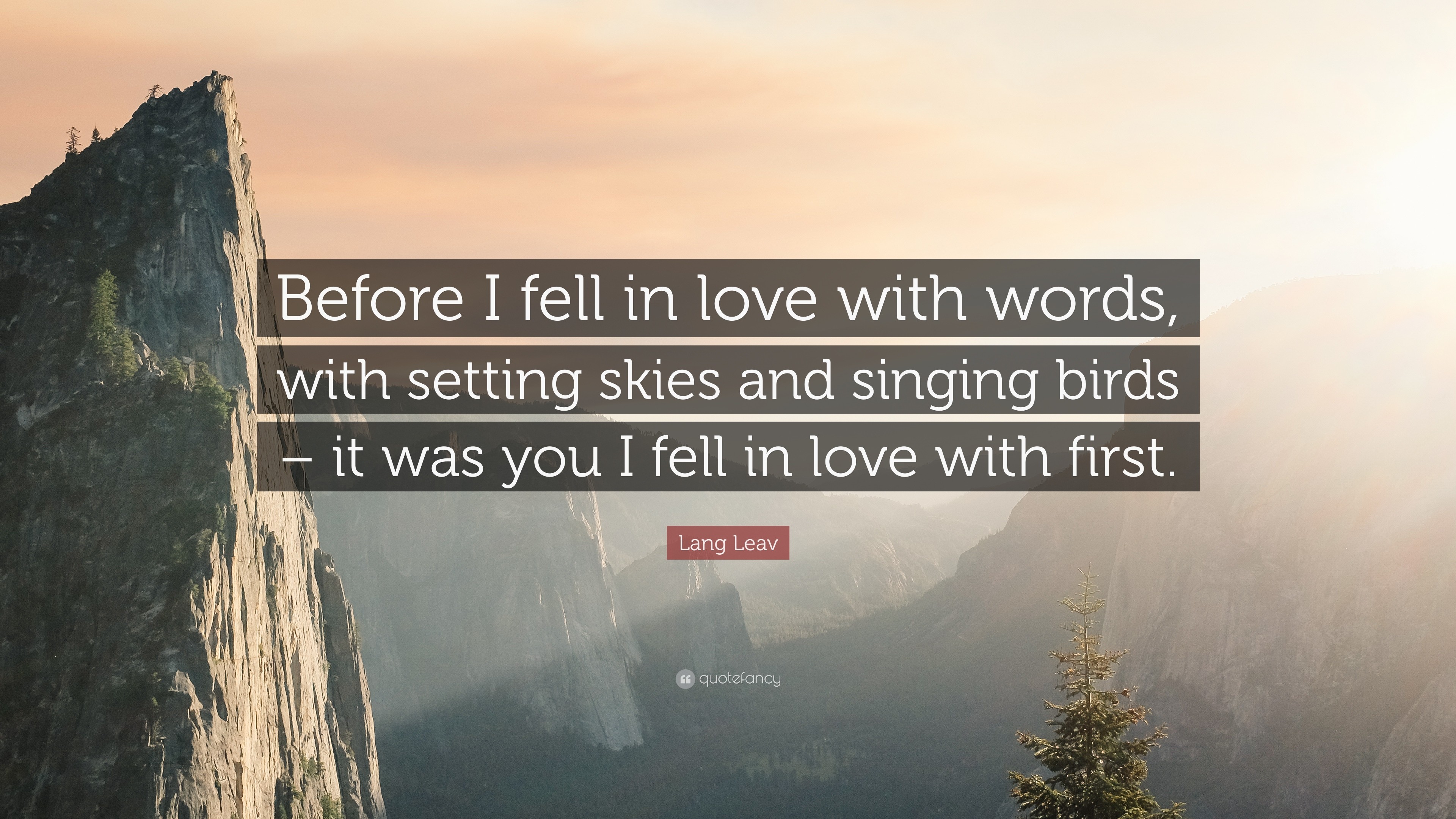 3840x2160 Lang Leav Quote: “Before I fell in love with words, with setting skies
