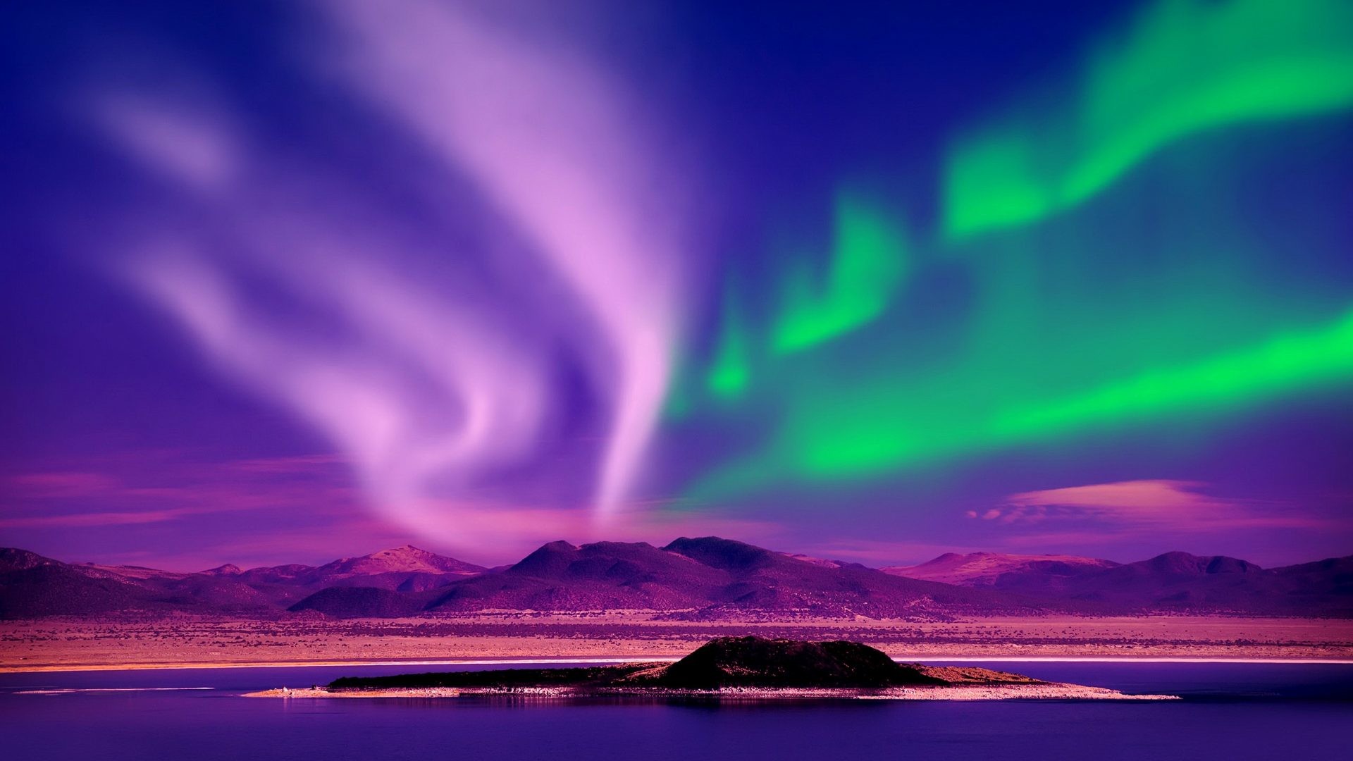 1920x1080 Borealis Tag - Island Colorful Aurora Beautiful North Evening Amazing Sea  Awesome Night Borealis Sky Alaska