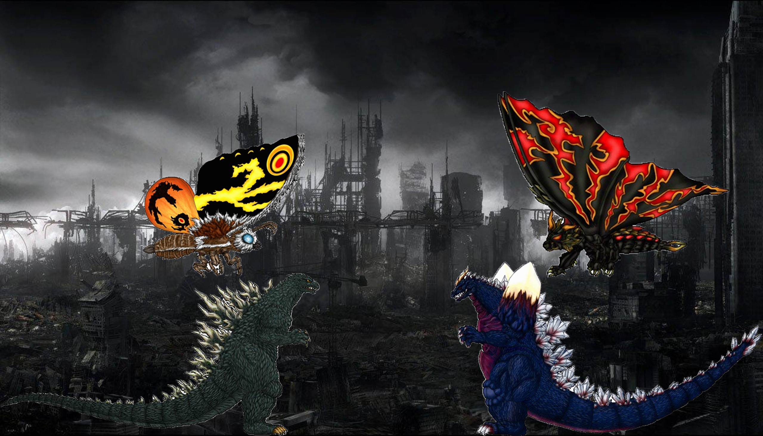 Made a Godzilla vs Mothra 1992 wallpaper What do you guys think   rGODZILLA