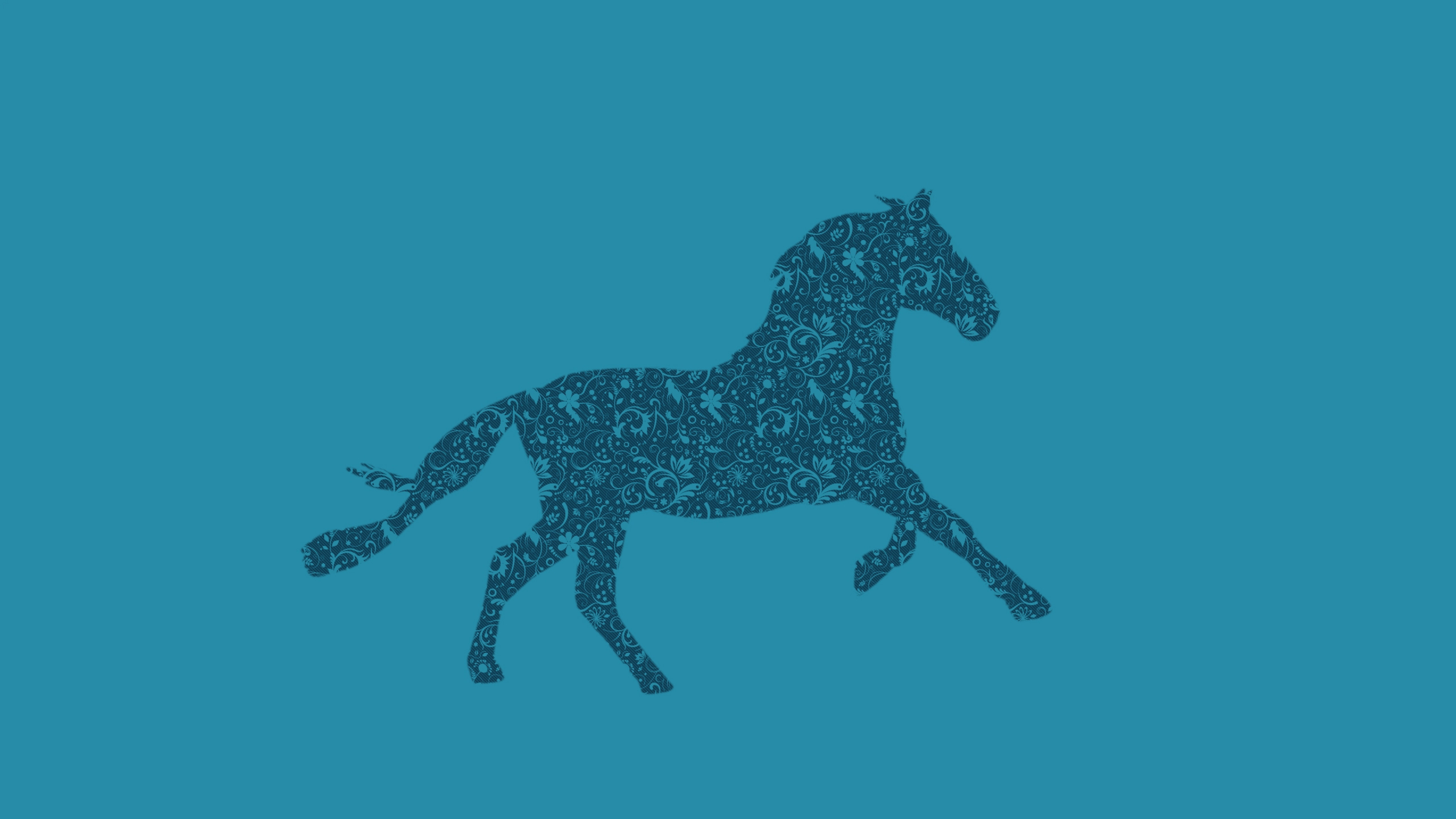 3840x2160  Wallpaper horse, drawing, background, patterns
