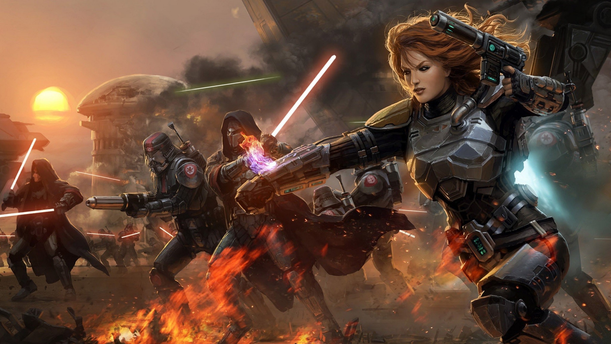 2048x1152 Video Game - Star Wars: The Old Republic Game Star Wars Battle Sci Fi  Lightsaber