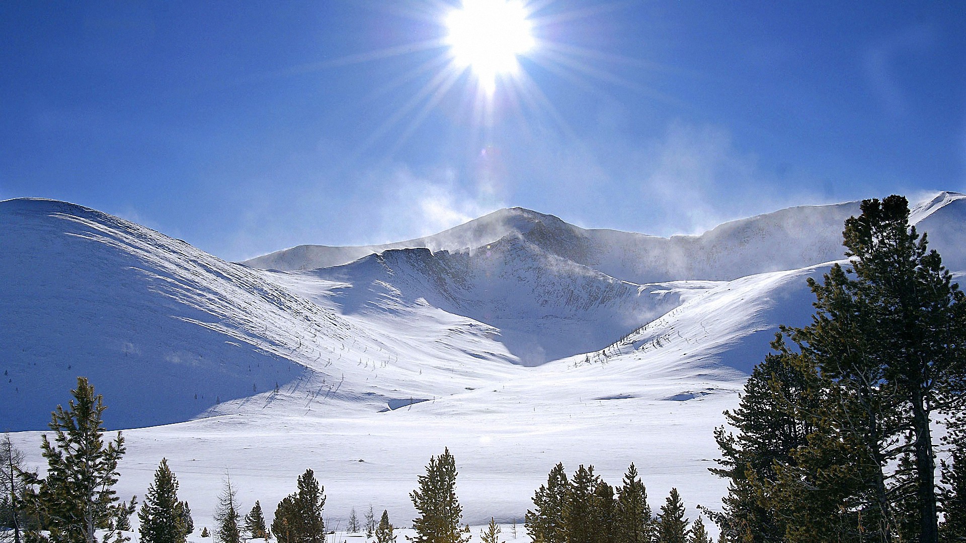 1920x1080 bright sun snow mountains hd wallpapers