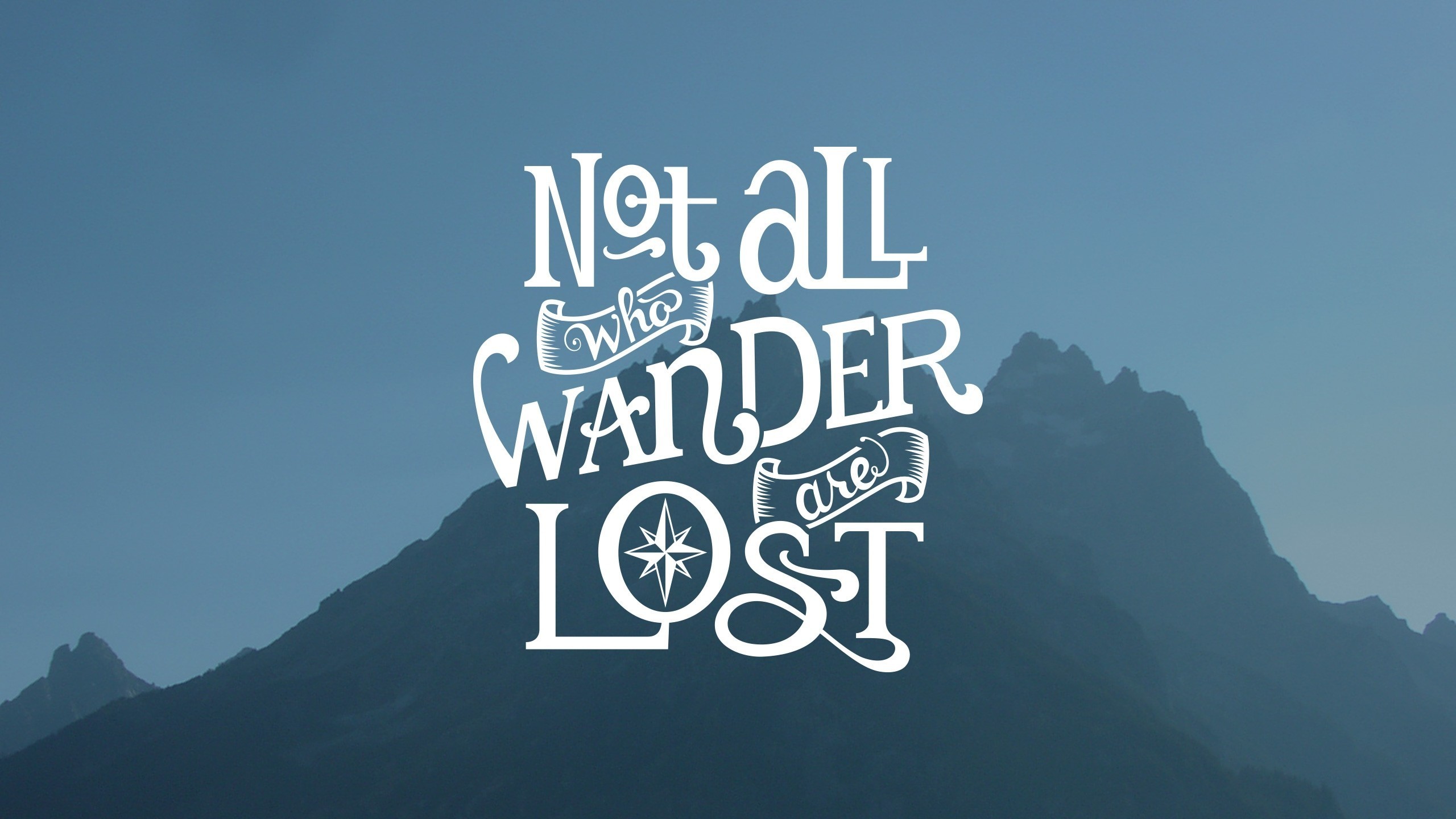2560x1440 simple, Simple Background, Blue, Mountain, Quote, J. R. R. Tolkien,  Typography Wallpapers HD / Desktop and Mobile Backgrounds