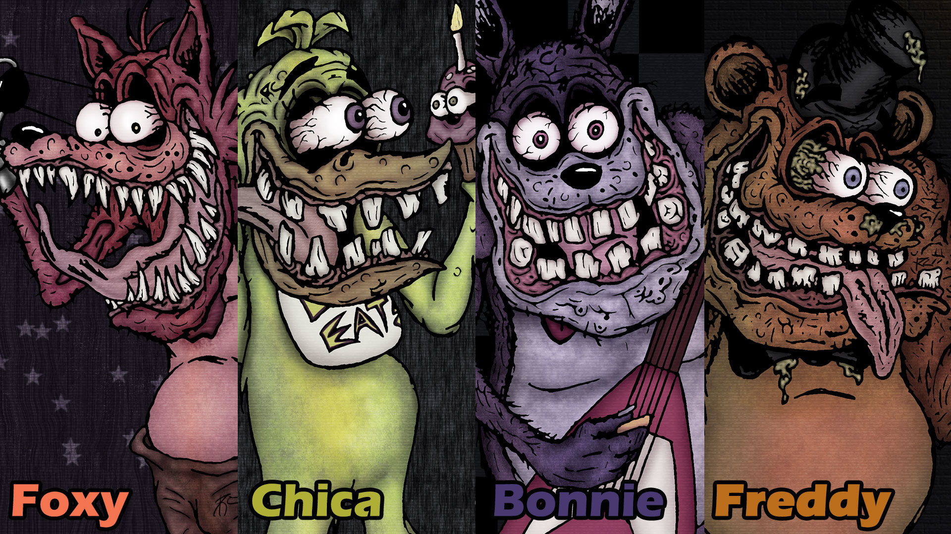 1920x1080 ... Five Nights at Freddy - Ed Roth Style (Wallpaper) by SestrenNK