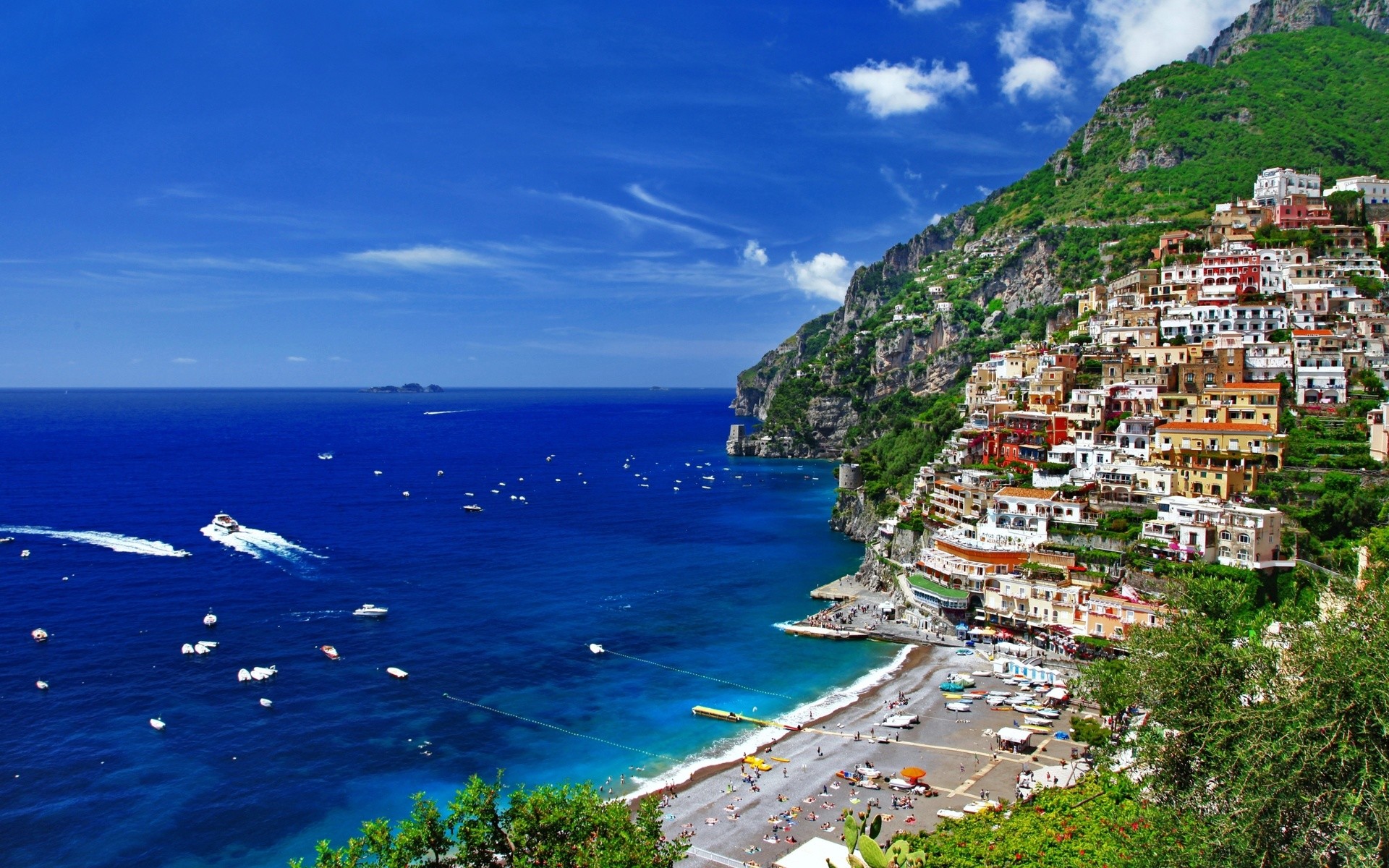 1920x1200 beautiful Positano. Amalfi coast. bella italia series
