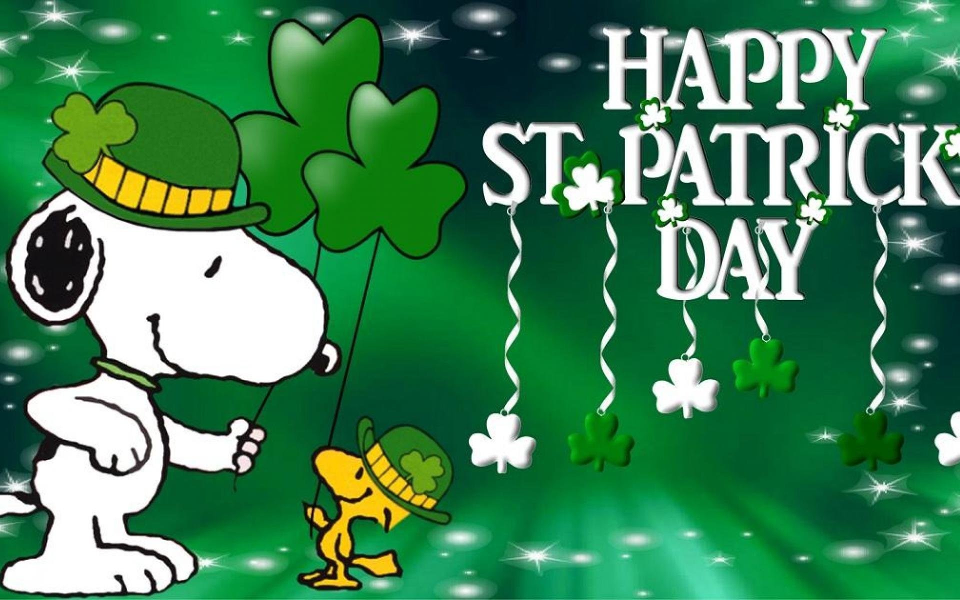 1920x1200 Snoopy St Patrick's Day