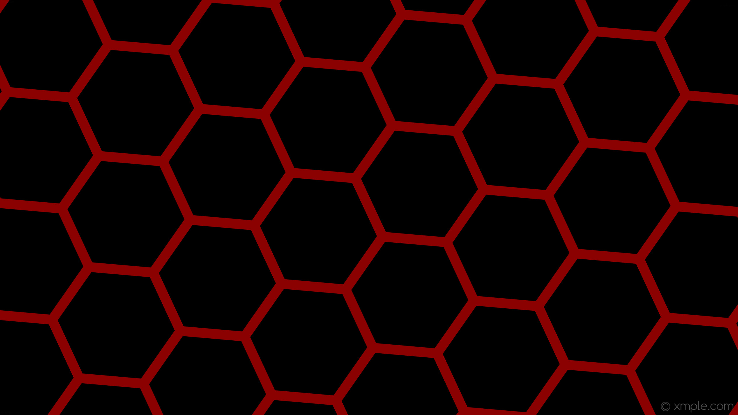 2560x1440 wallpaper beehive honeycomb black red hexagon dark red #000000 #8b0000  diagonal 25Â° 34px