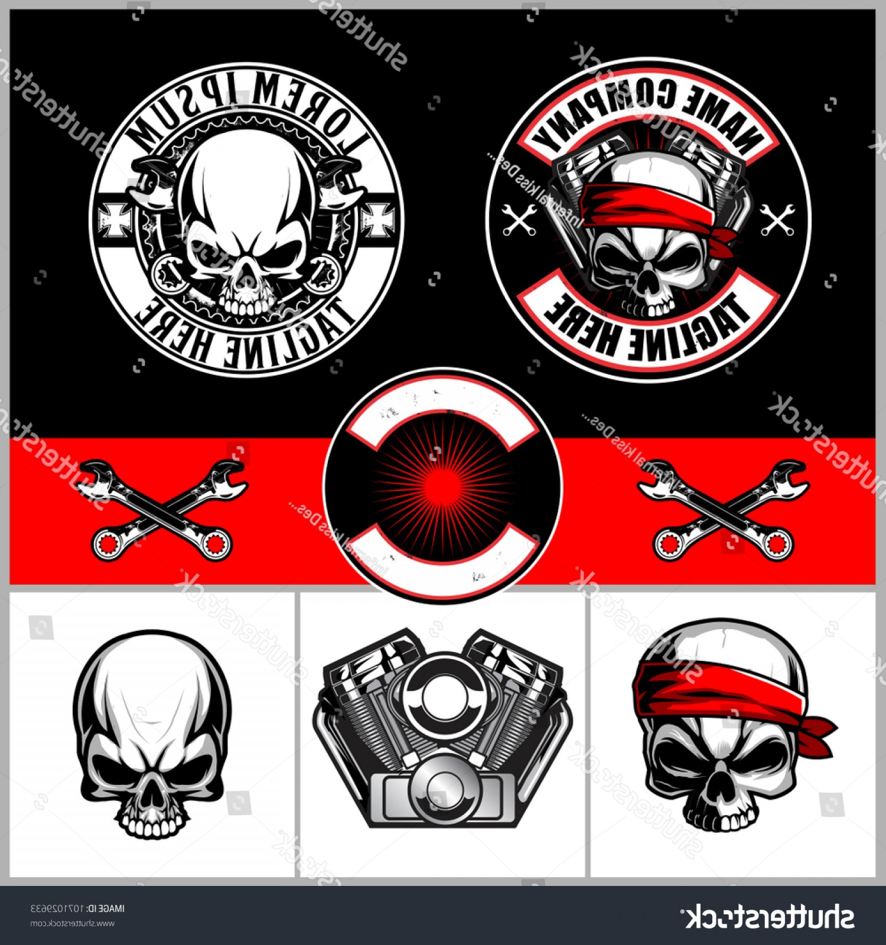 1800x1920 Harley-Davidson Skull Vector: Set Skull Vtwin Engine Harley Davidson