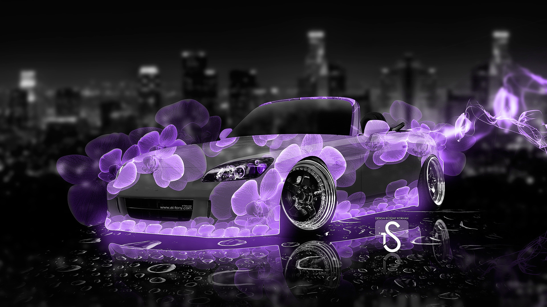 1920x1080 ... Honda-S2000-Violet-Abstract-Flowers-Car-2013-HD-