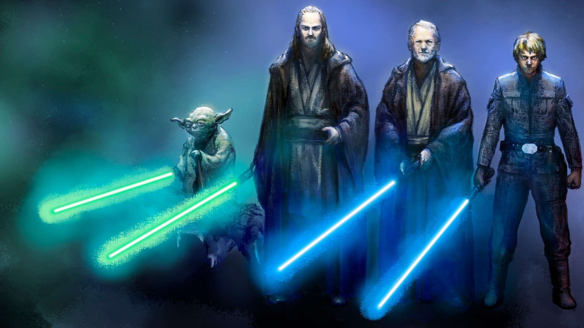 1920x1080 Jedi, Star Wars: Episode V The Empire Strikes Back, Star Wars, Lightsaber,  Yoda Wallpapers HD / Desktop and Mobile Backgrounds
