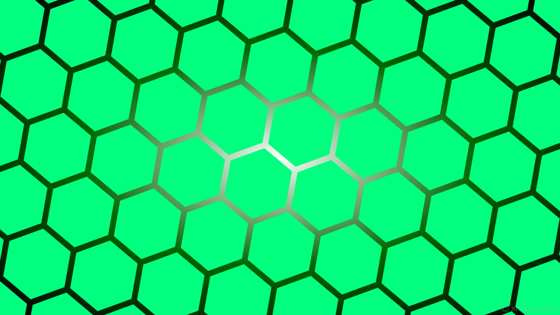 1920x1080 wallpaper green glow gradient hexagon white black spring green dark green  #00ff7f #ffffff #