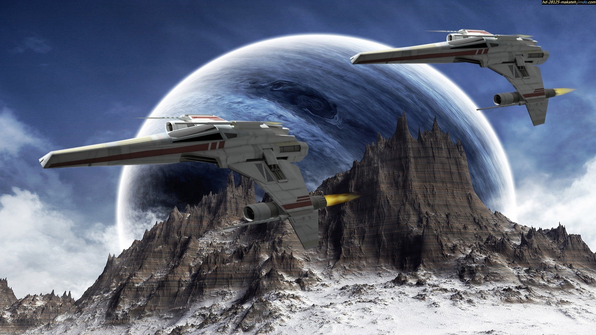 1920x1080 Planets spaceships science fiction sci-fi wallpaper