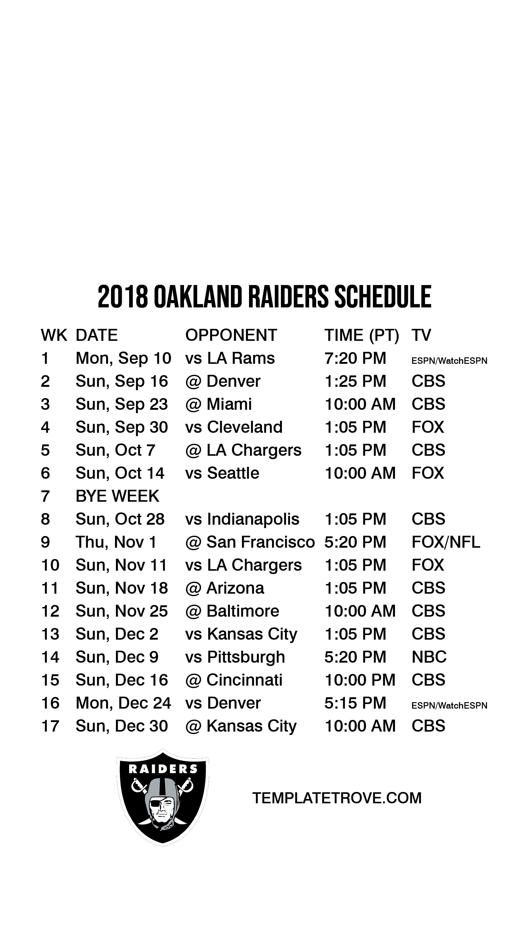 1725x3067 2018 Oakland Raiders Lock Screen Schedule. Download Lock Screen Schedule
