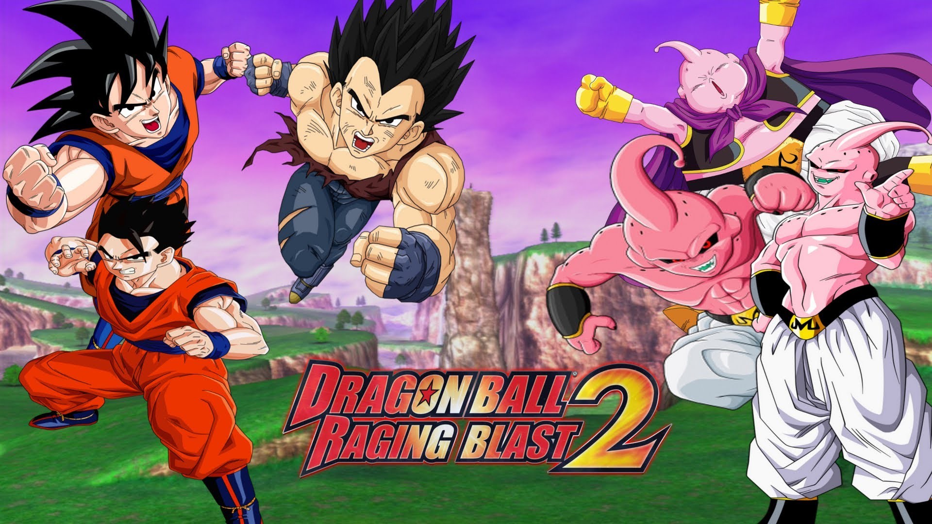 1920x1080 Dragon ball raging blast 2 Goku Vegeta and Gohan vs Majin buu super buu and  kid buu