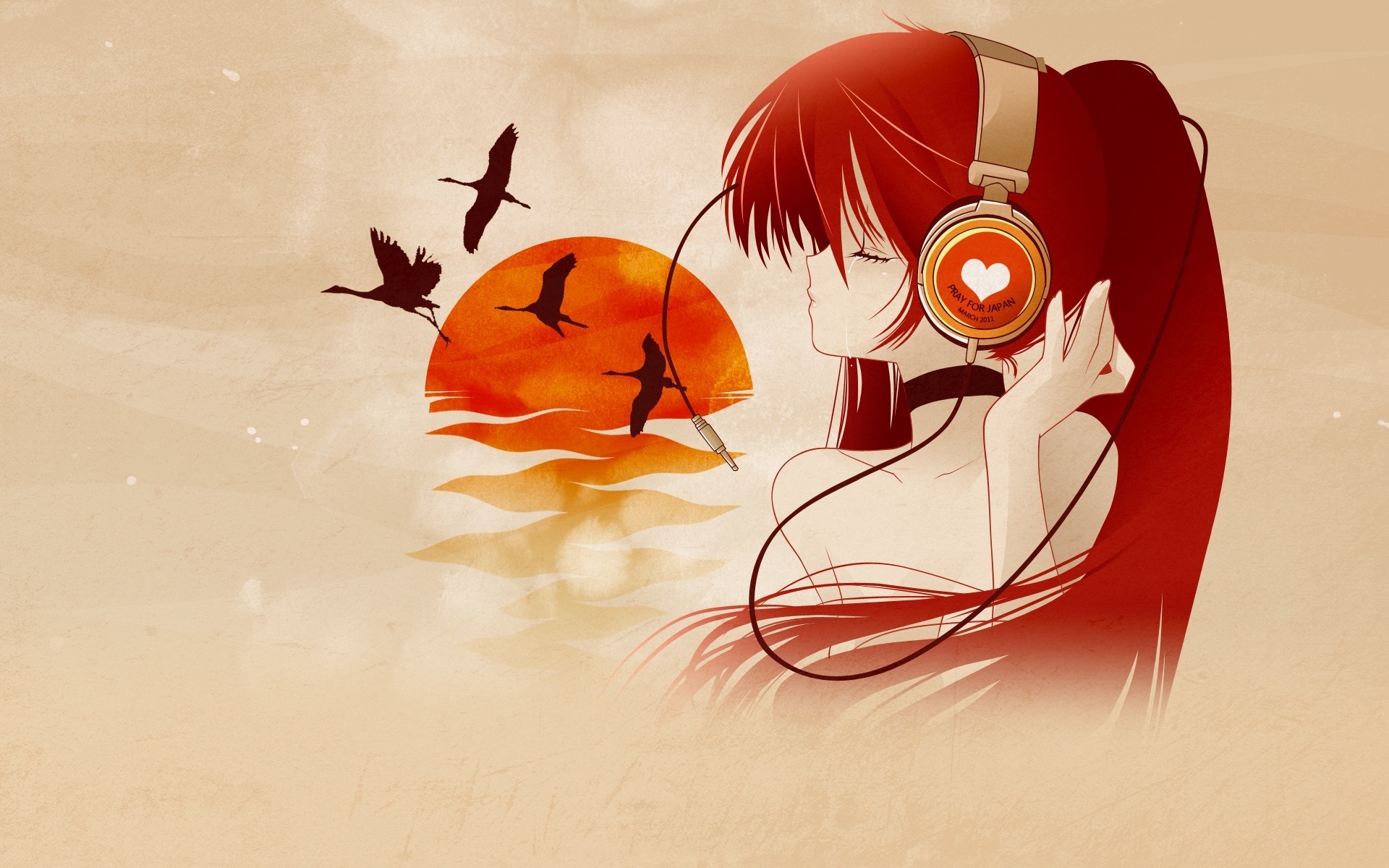 1920x1200 Anime Artwork Girls Headphones
