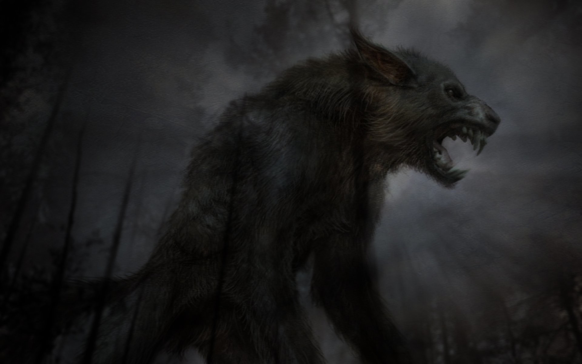 1920x1200 Dark - Werewolf Wallpaper