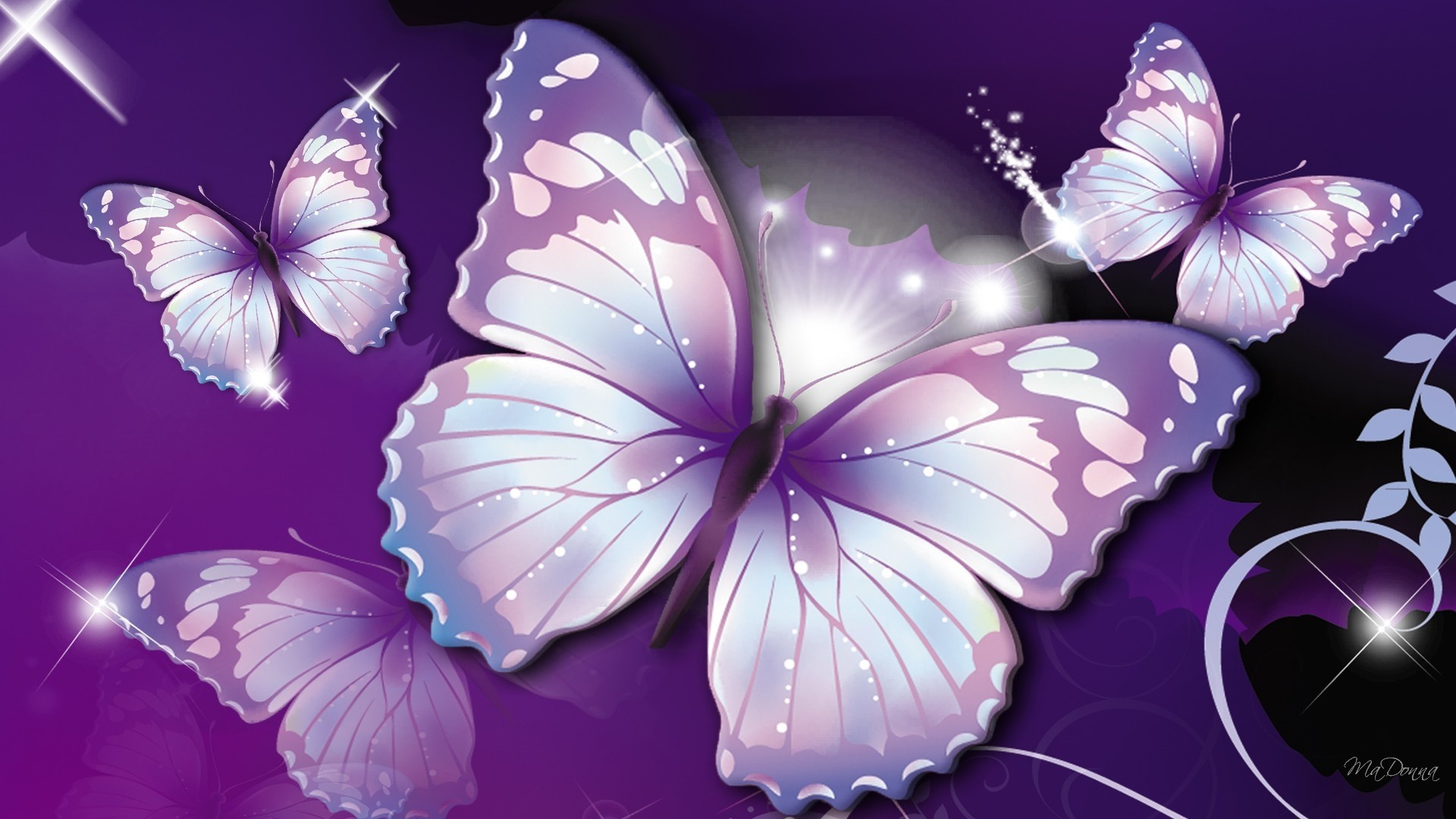 1920x1080 Purple Butterfly Wallpaper