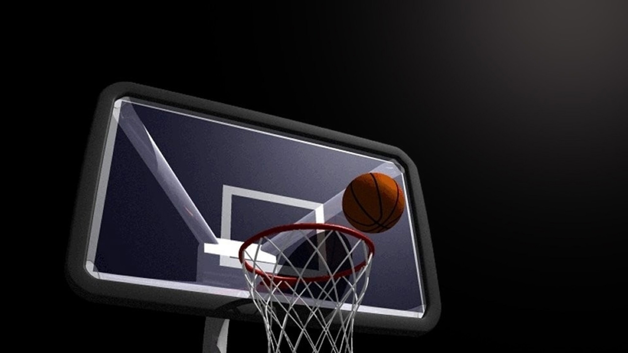 2048x1152 Preview wallpaper basketball, ball, basket, board, drawing 