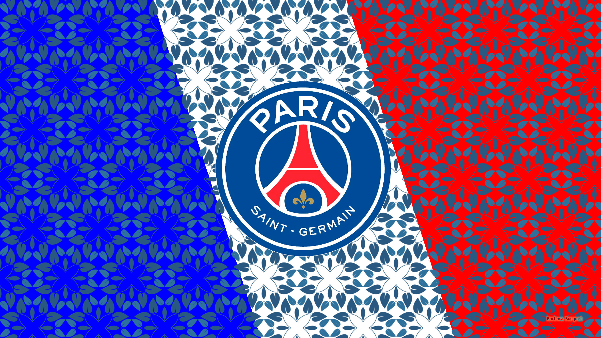2560x1440 french flag PSG emblem wallpaper.