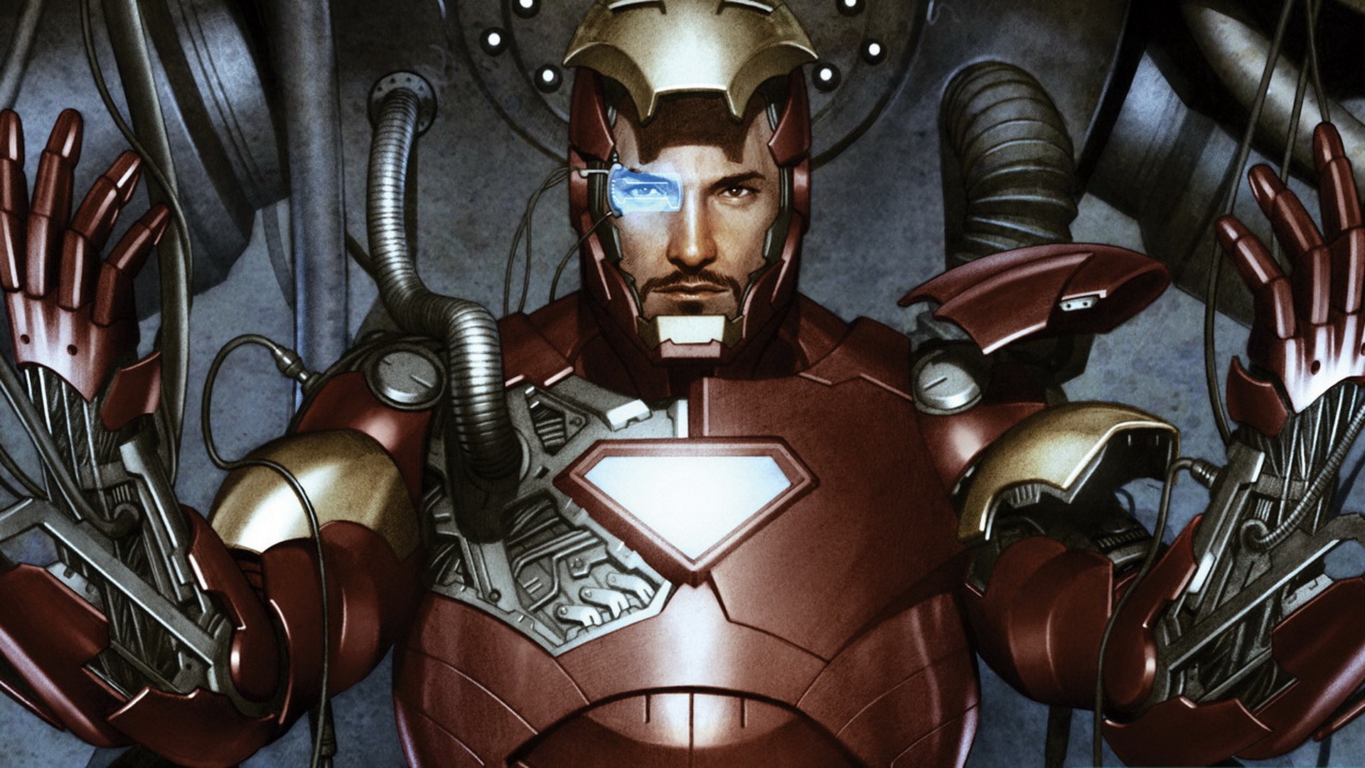 1920x1080 Adi Granov Comics Iron Man Marvel Tony Stark