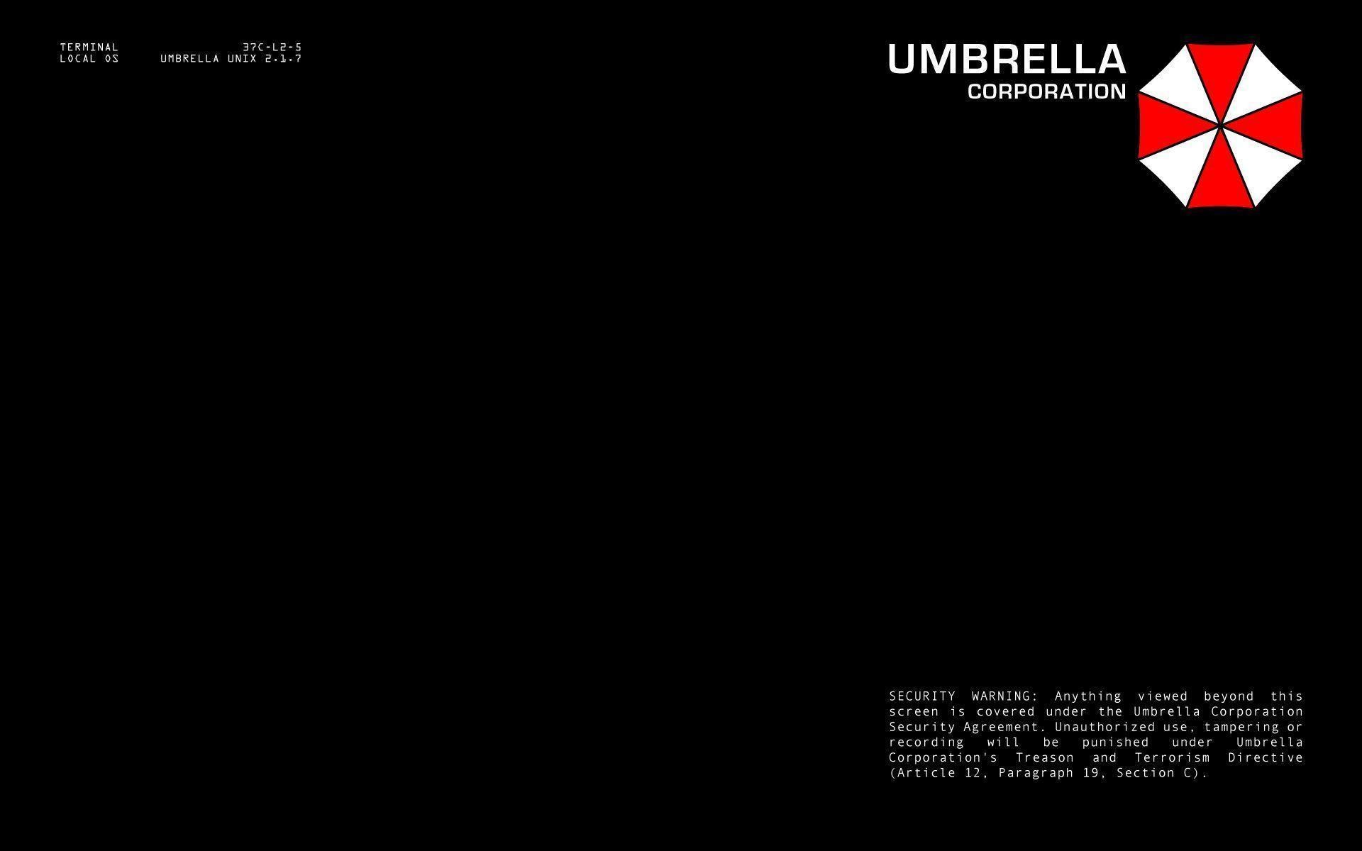 1920x1200 Umbrella Corporation terminal login : Desktop and mobile wallpaper .