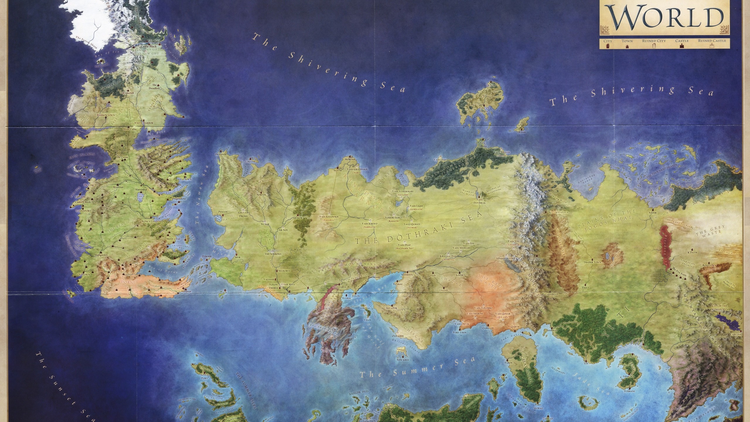 2560x1440 If you buy the Lands of Ice and Fire it comes with a colour version of this  map.