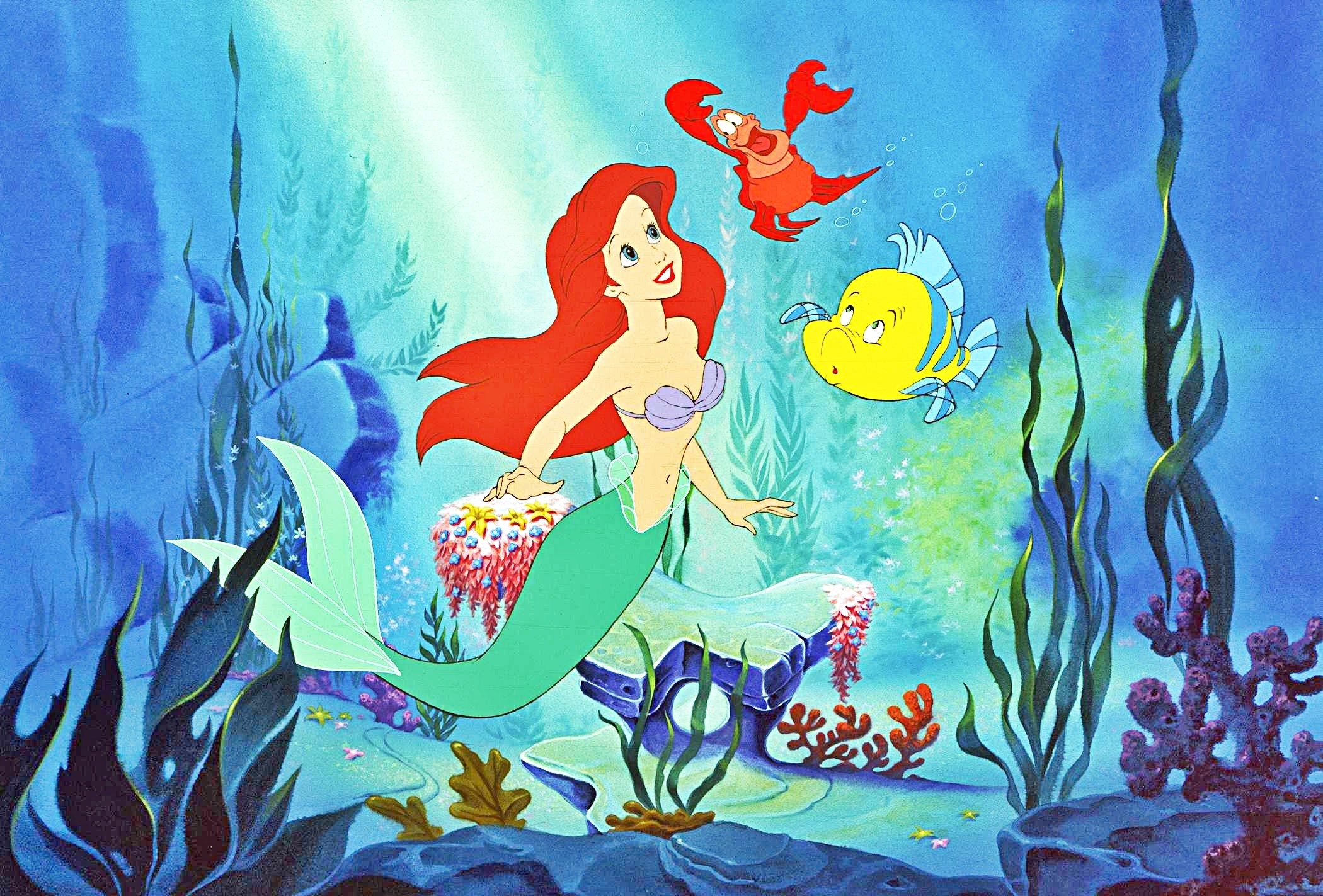 2100x1423 Walt Disney Production Cel of Princess Ariel, Sebastian and Flounder from "The  Little Mermaid" HD Wallpaper and background photos of Walt Disney  Production ...