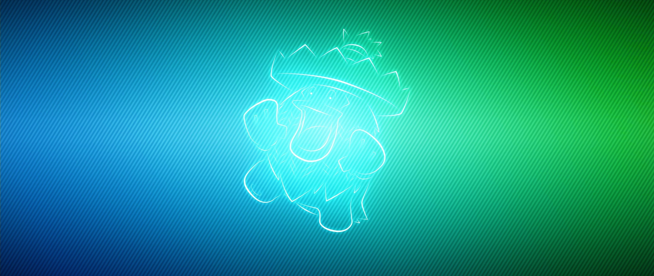 2560x1080  Wallpaper pokemon, bright, green, blue, ludicolo