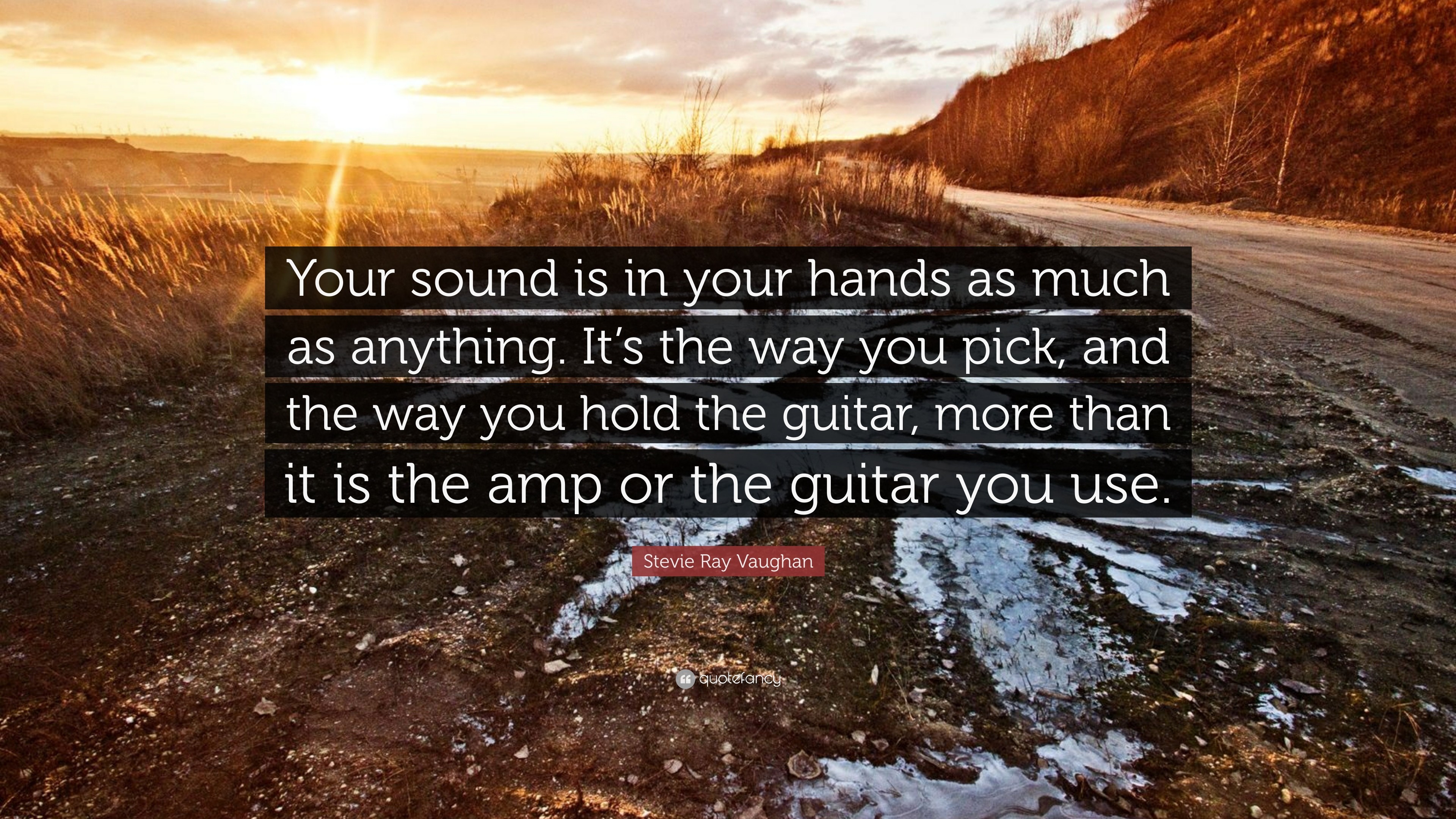 3840x2160 Stevie Ray Vaughan Quote: “Your sound is in your hands as much as anything