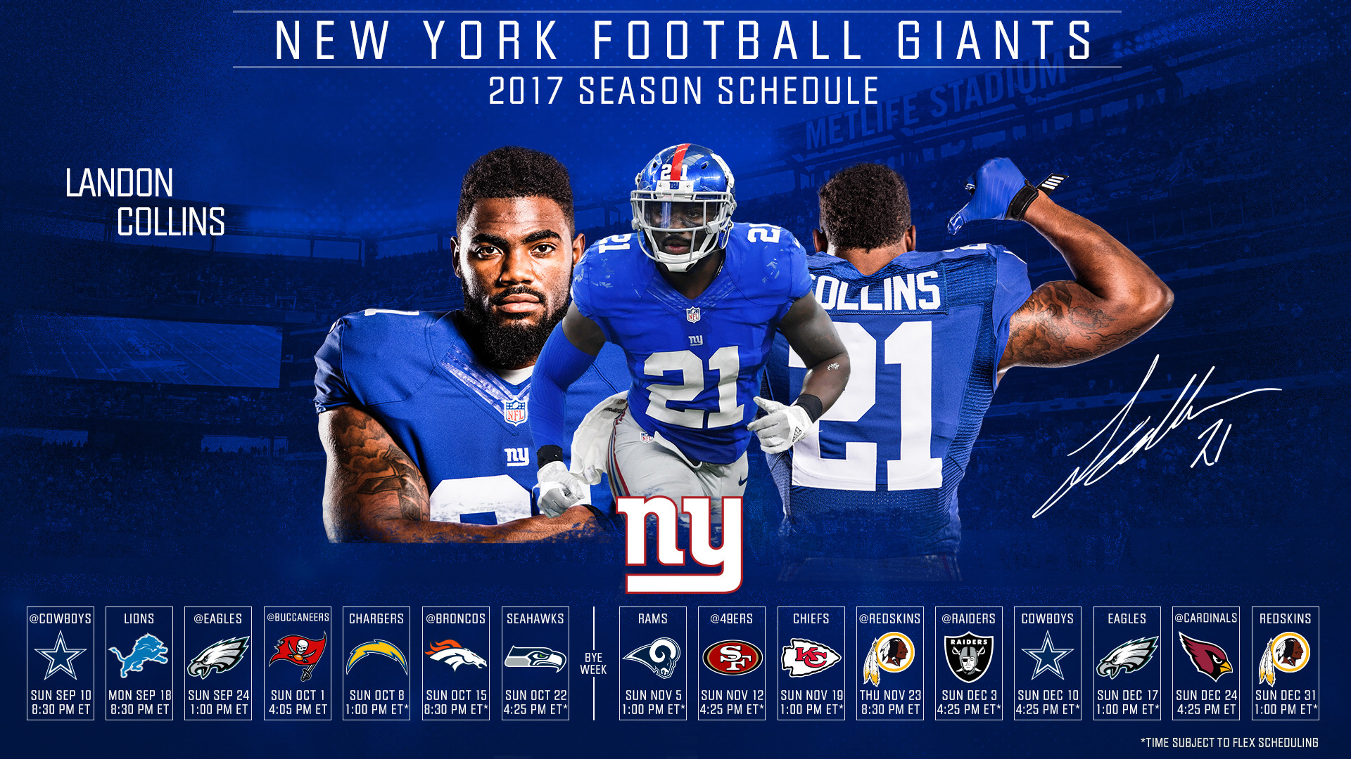 1920x1080 Click one of the thumbnails below to download the New York Giants 2017  schedule desktop wallpaper. For desktop wallpapers, right-click on the  image and ...