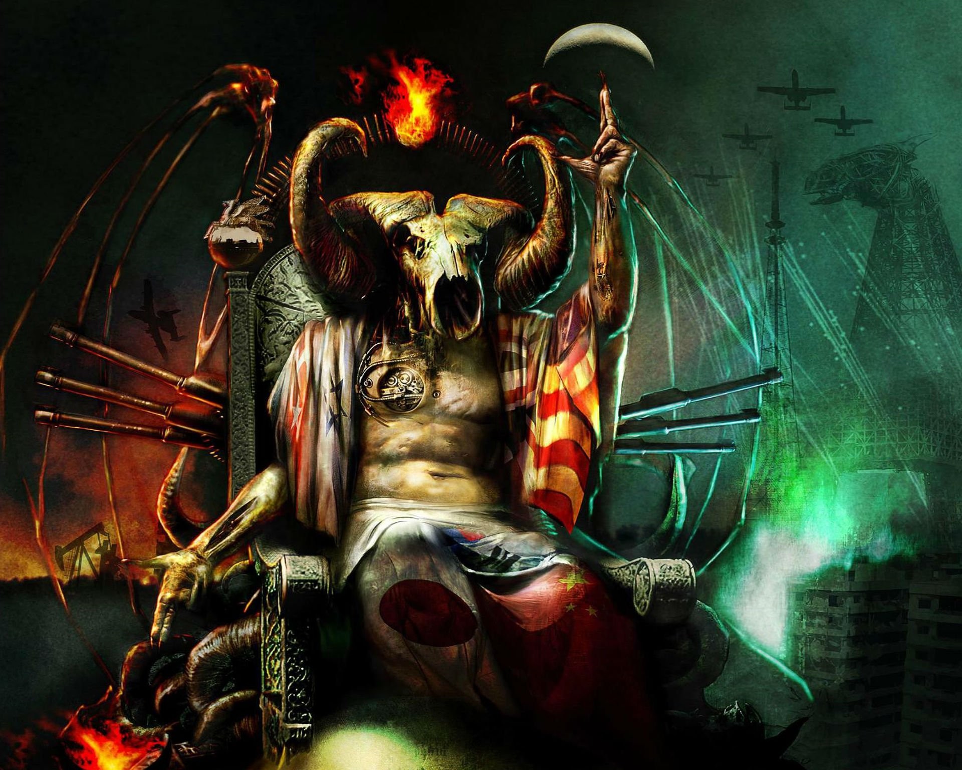 1920x1536 Job For A Cowboy Death Metal Heavy Deathcore 1jfac Dark Occult Satanic Evil  Satan Demon Skull Wallpaper At Dark Wallpapers