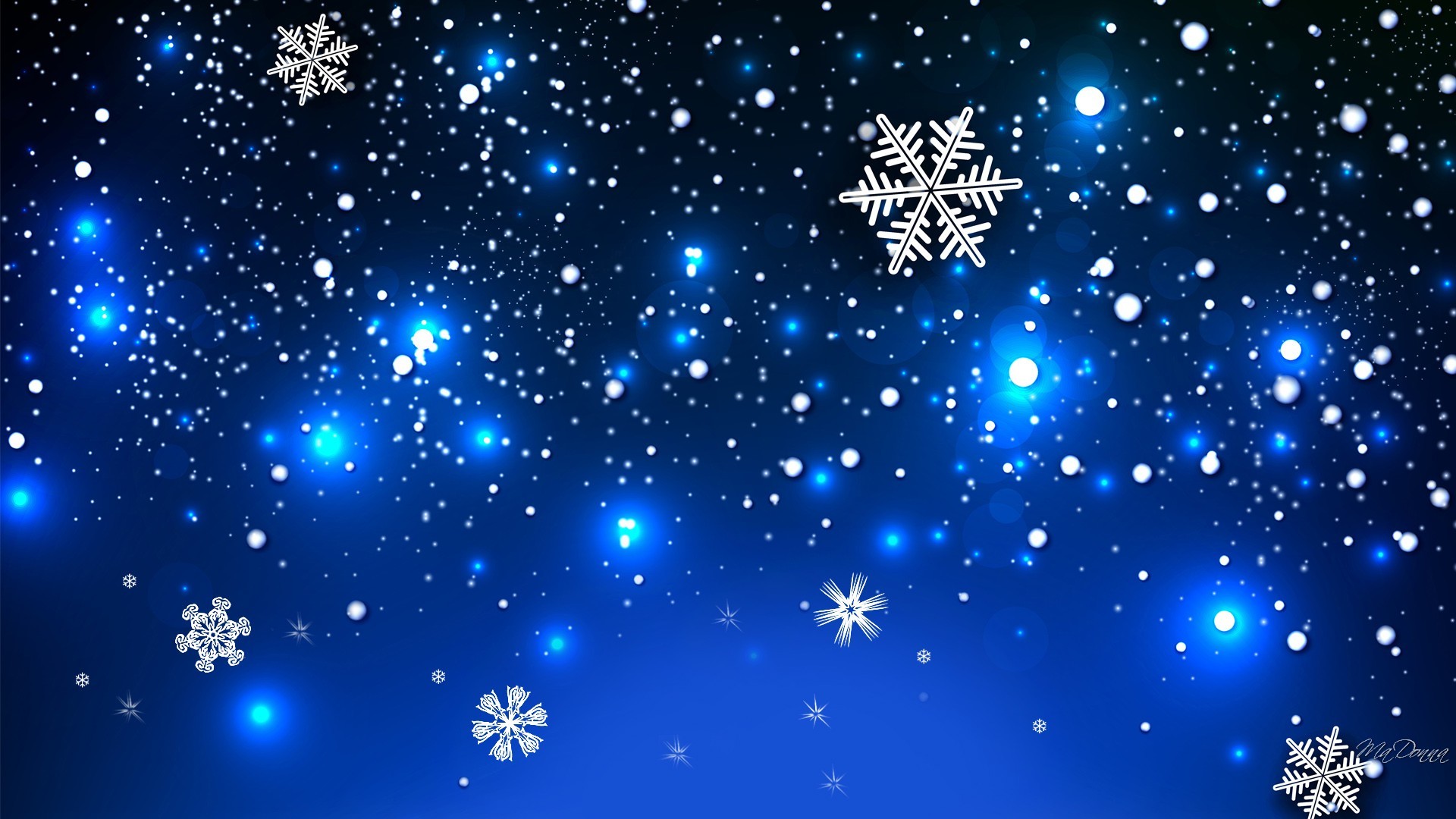 1920x1080 Artistic - Snowflake Artistic White Blue Wallpaper