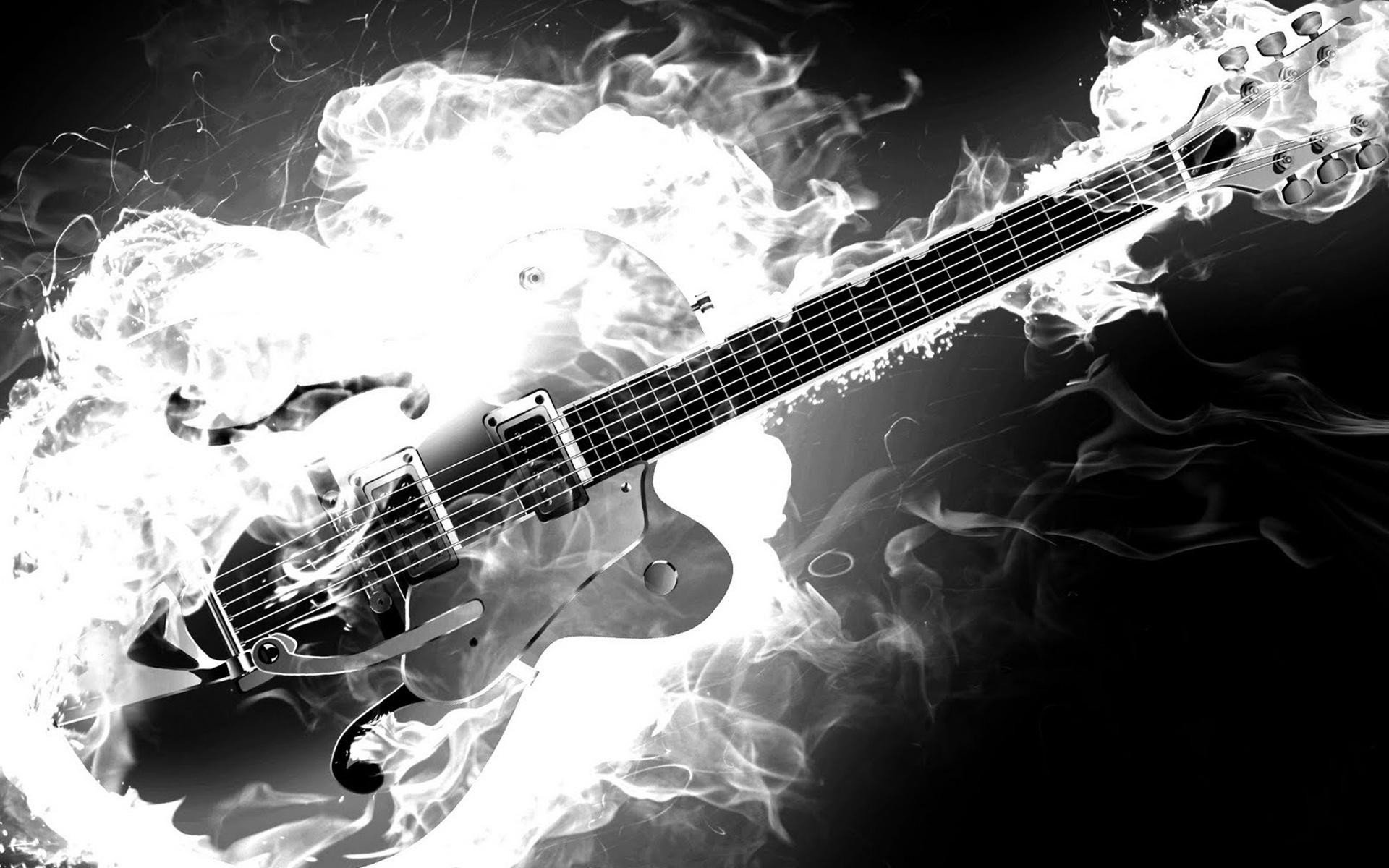 1920x1200 White Flame Guitar Wallpaper HD