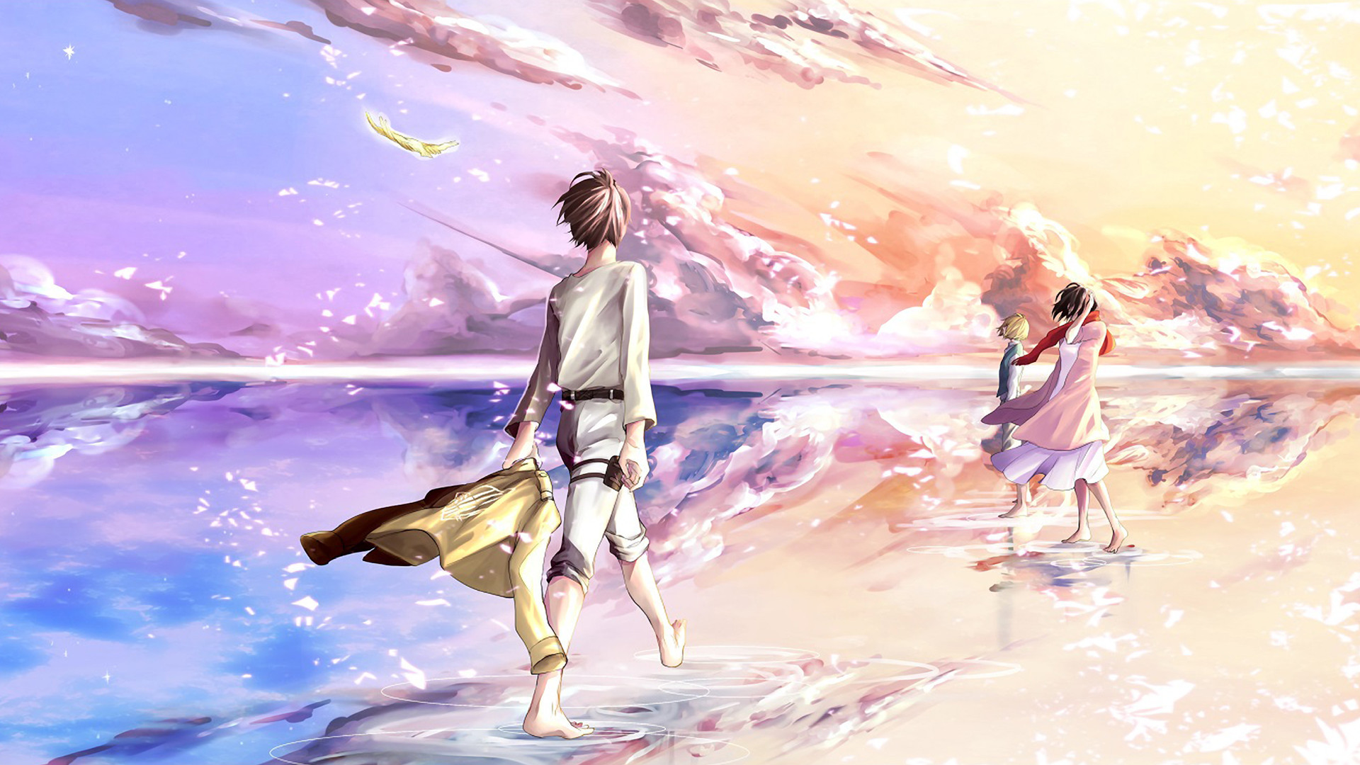 1920x1080 Shingeki no Kyojin Â» Fanart Â» Wallpaper | Pastel cloudy skies | #eren  #armin #mikasa | Shingeki no Kyojin | Pinterest | Armin, Fanart and Anime