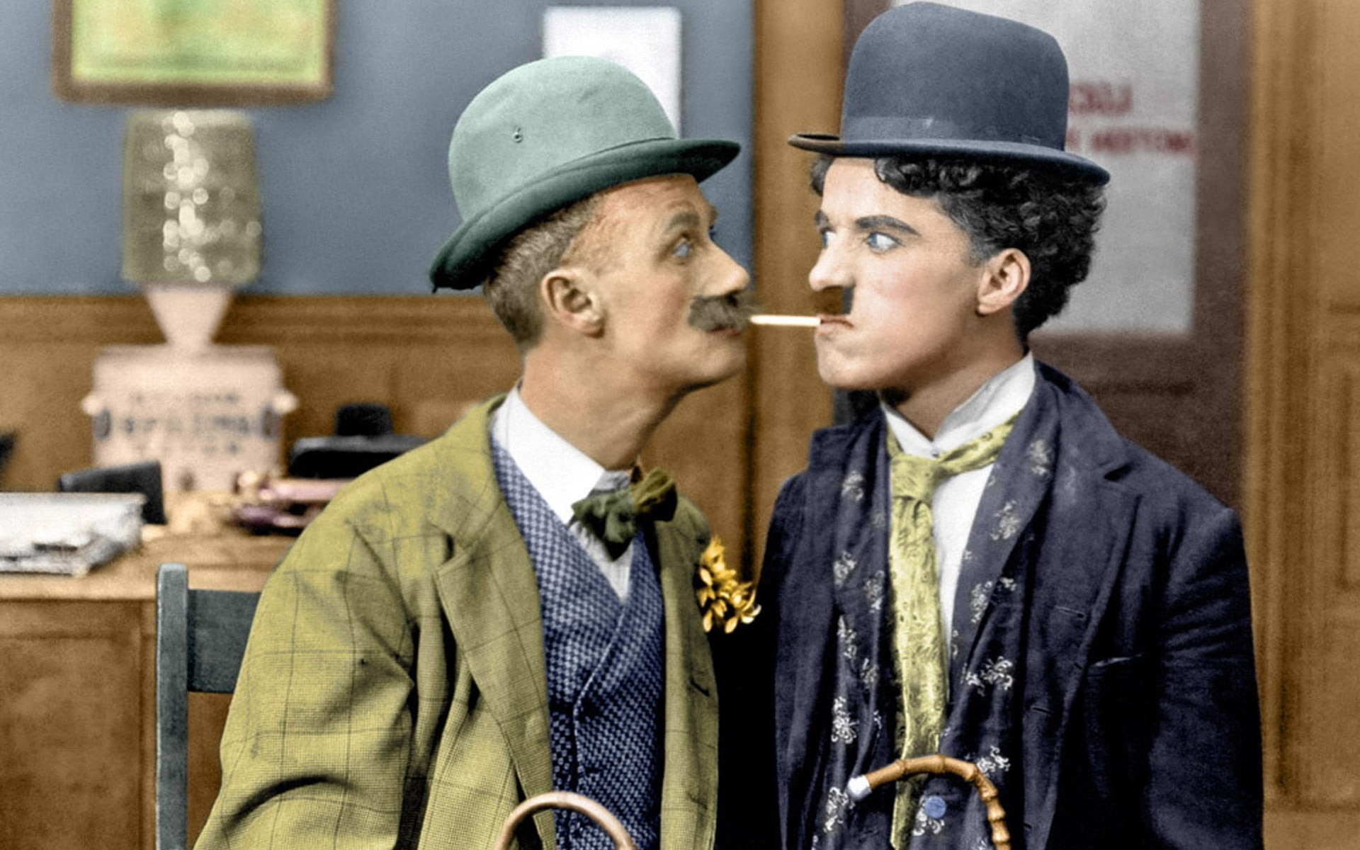 1920x1200 Charlie Chaplin, Charlie Chaplin, colorized photos HD wallpaper