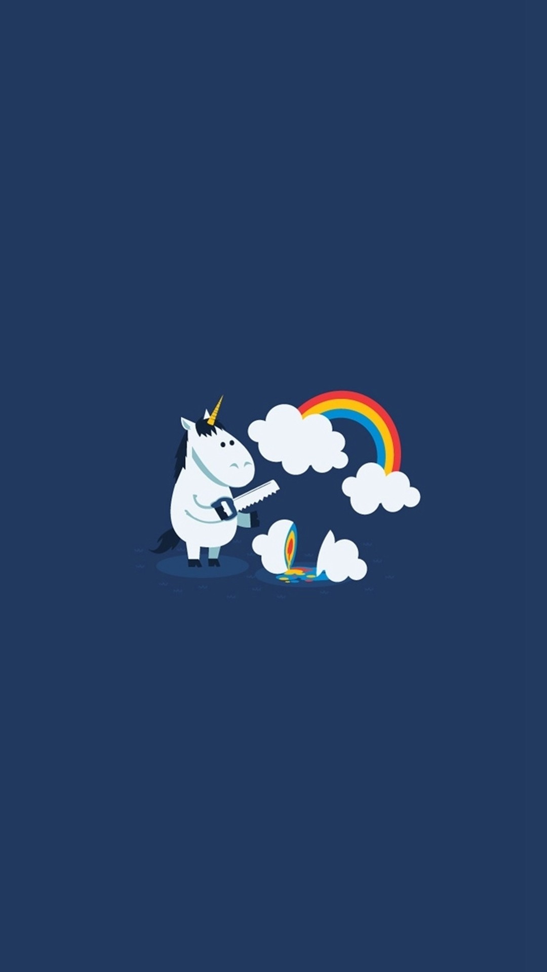 1080x1920 Unicorn Saw Clouds Rainbow Funny #iPhone #6 #plus #wallpaper