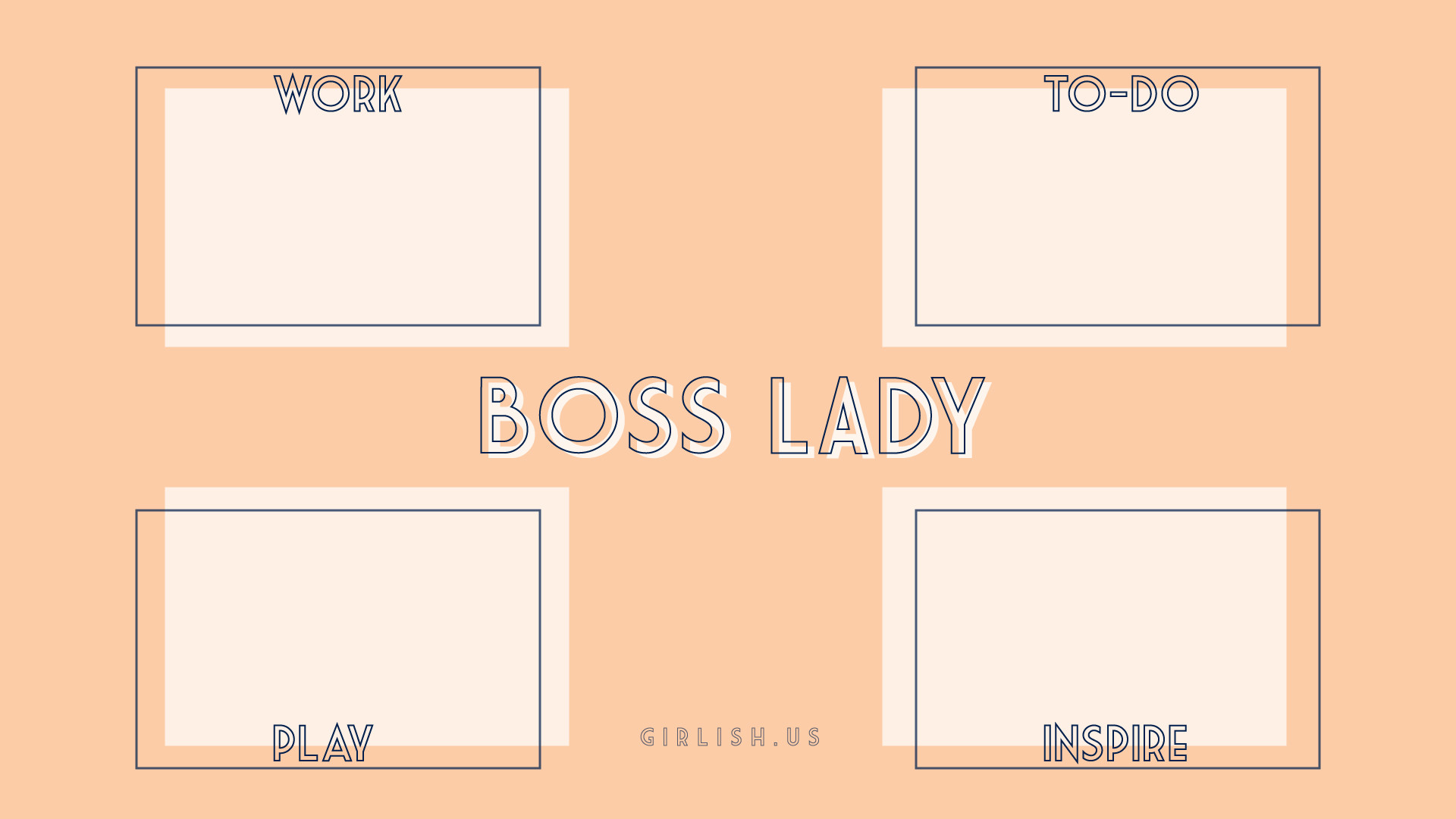 1920x1080 Peach coral boss lady desktop organizer wallpaper background