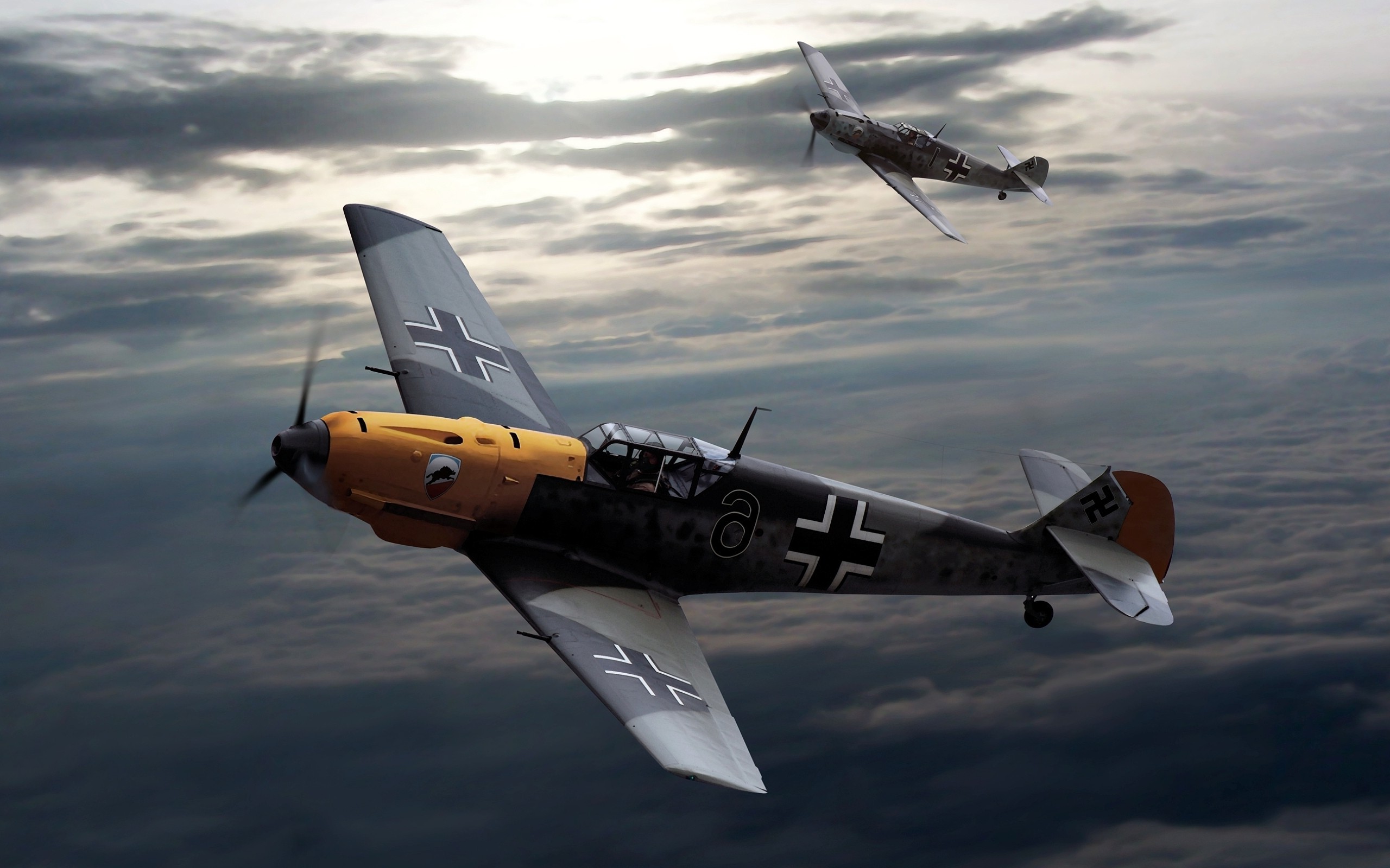 2560x1600 ... Wallpaper Abyss Messerschmitt, Messerschmitt Bf 109, Luftwaffe,  Artwork, Military .