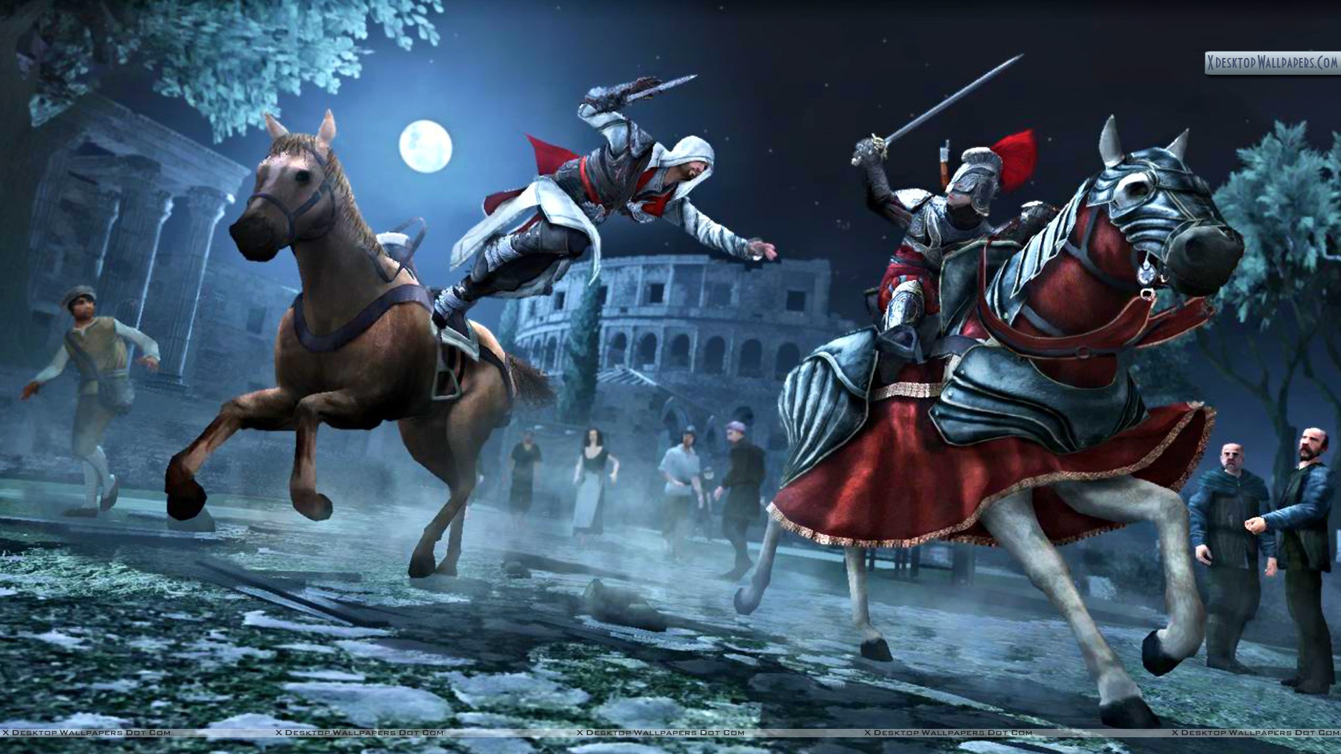 1920x1080 You are viewing wallpaper titled "Assassins Creed Brotherhood Jumping From  A Hourse" from the ...