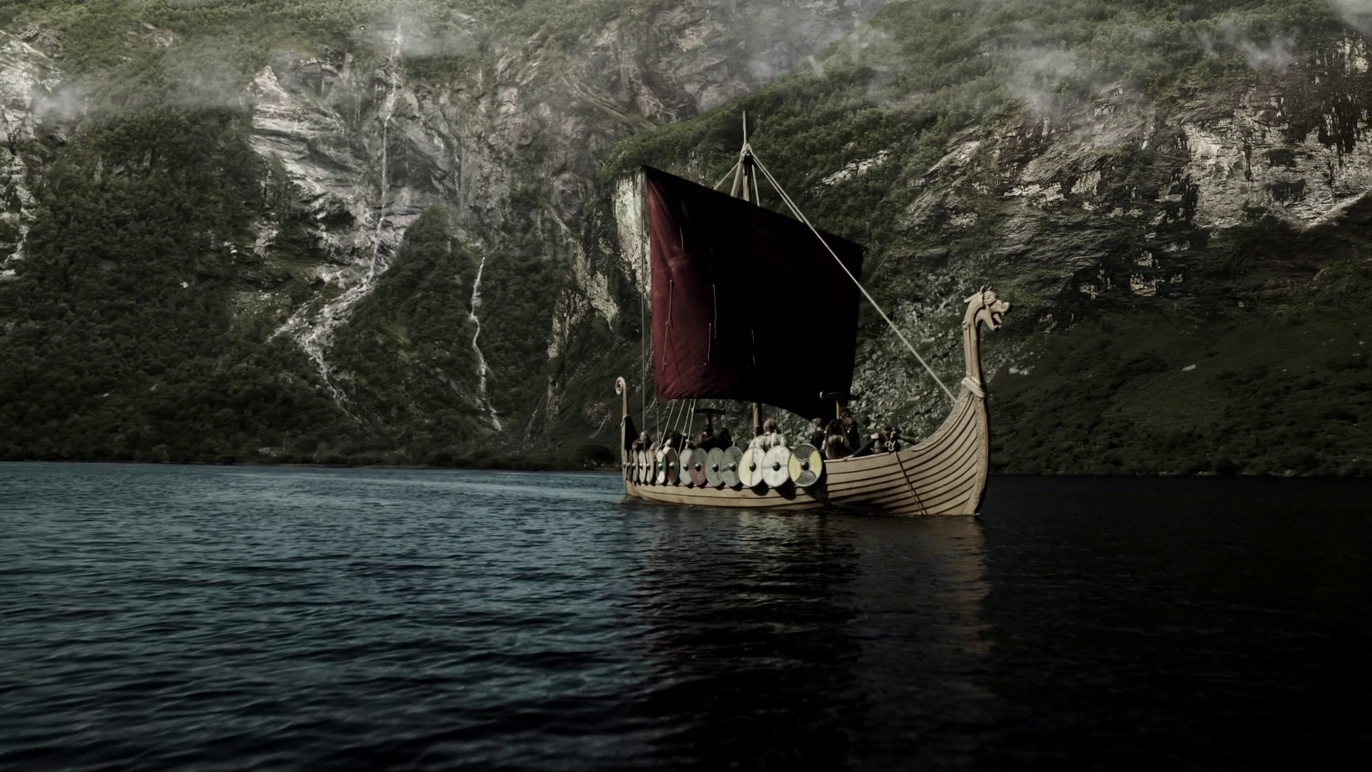 1920x1080 nordic ship images | Red sail of a Viking ship wallpapers and images -  wallpapers,