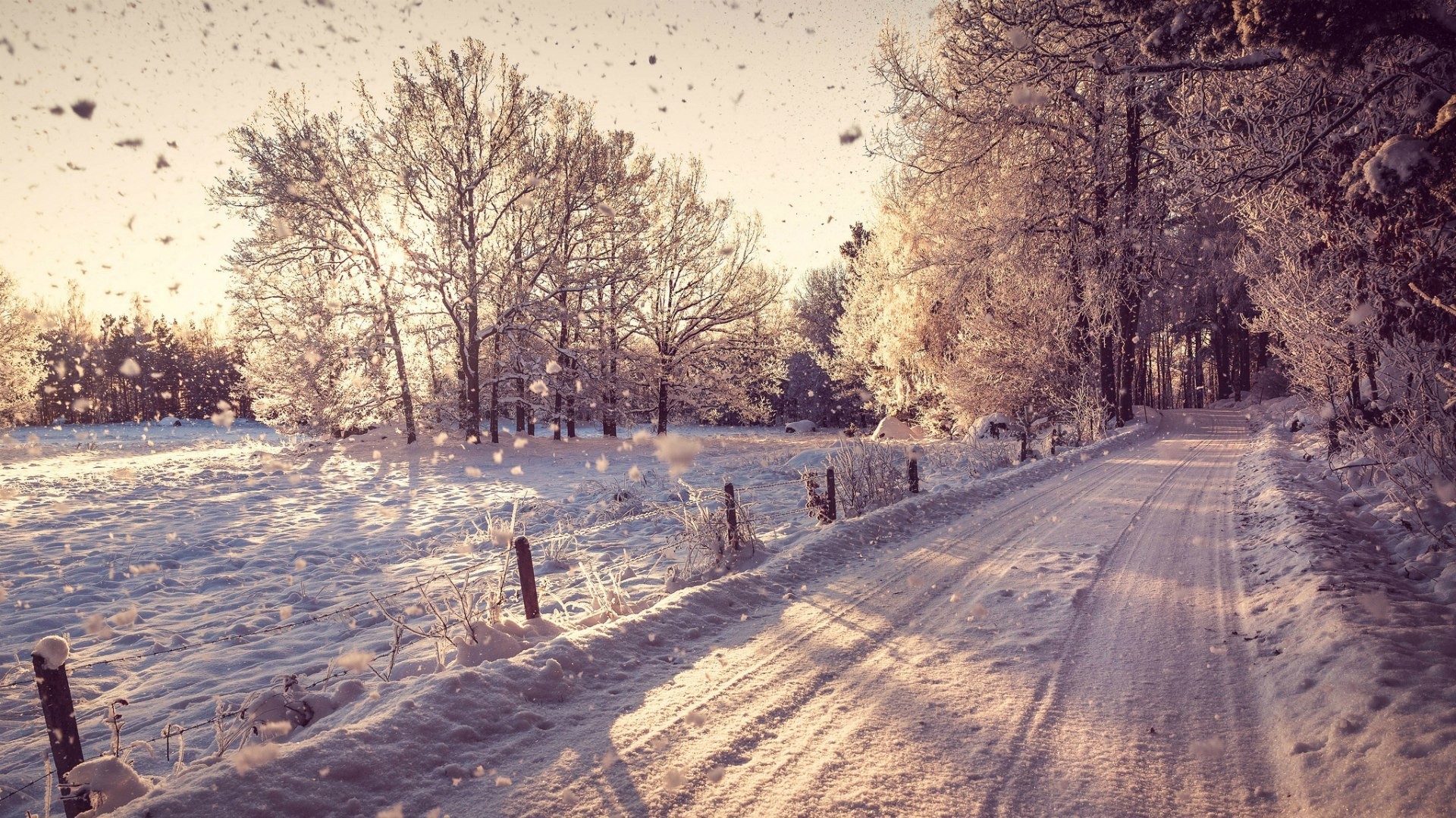 1920x1080  Country Road in the Winter desktop PC and Mac wallpaper 