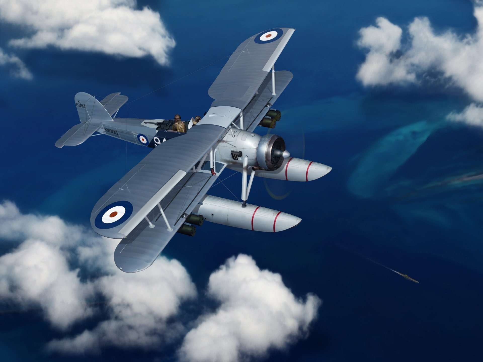 1920x1440 art plane seaplane fairey swordfish uk torpedo bomber ww2.