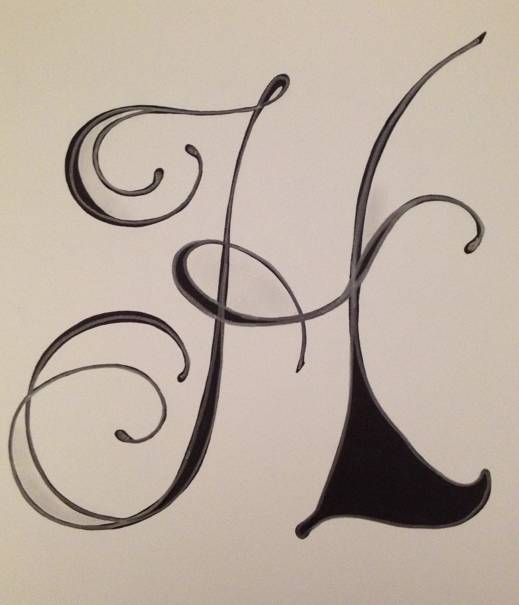 1755x2046  Letter H By Vera Art And Doodles Calligraphy