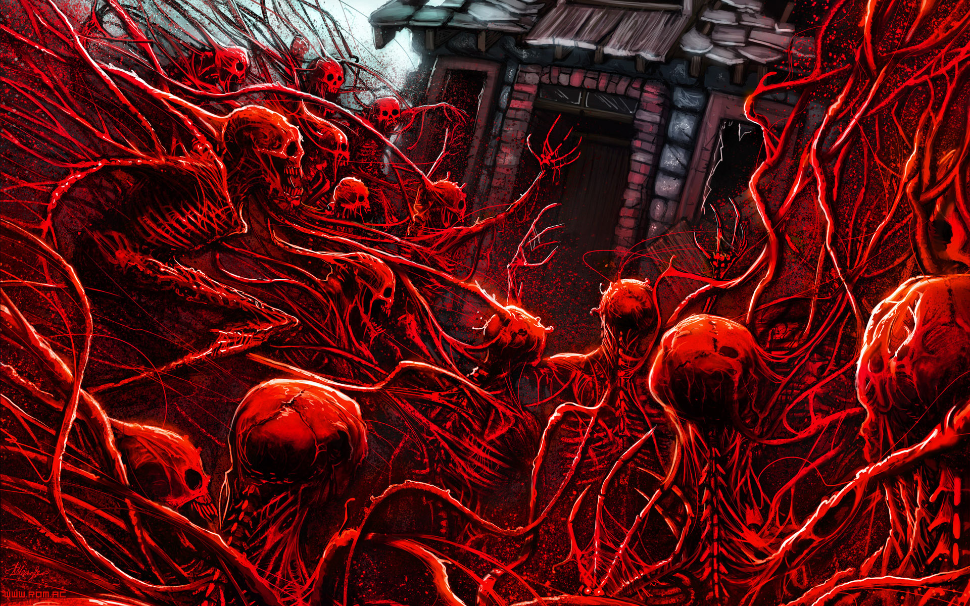 1920x1200 Dark Skeleton Horror Creepy Spooky Scary Halloween Romantically Apocalyptic  HD Wallpaper - HD Wallpapers