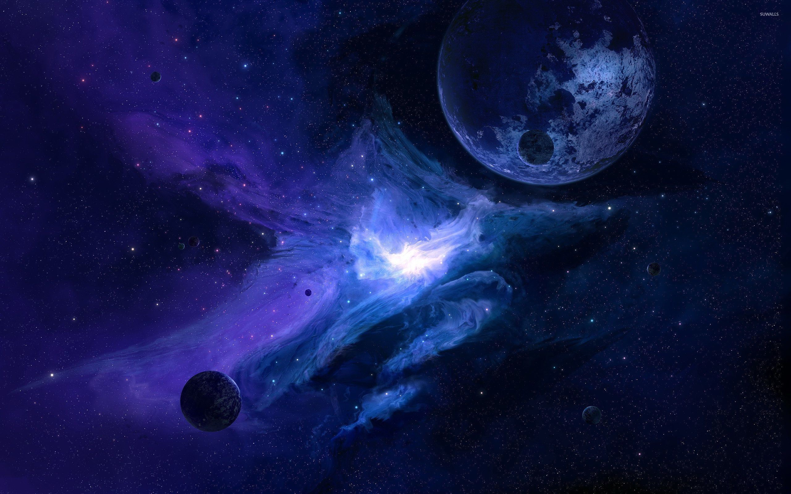 2560x1600 Planet in the blue galaxy wallpaper  jpg